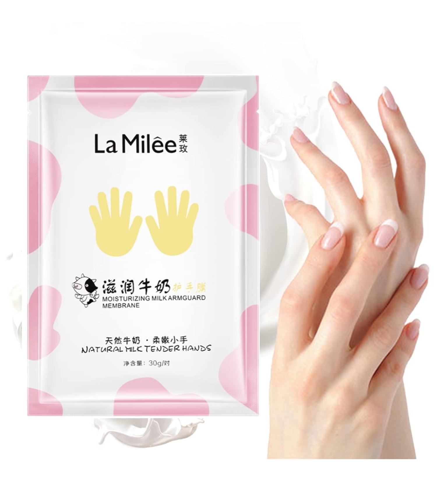 Lamilee Hand Peel Mask - Exfoliating Milk Gloves for Moisturizing & Repairing Rough Skin | SPA Hand Treatment for Men & Women - Buy Online on GoSupps.com
