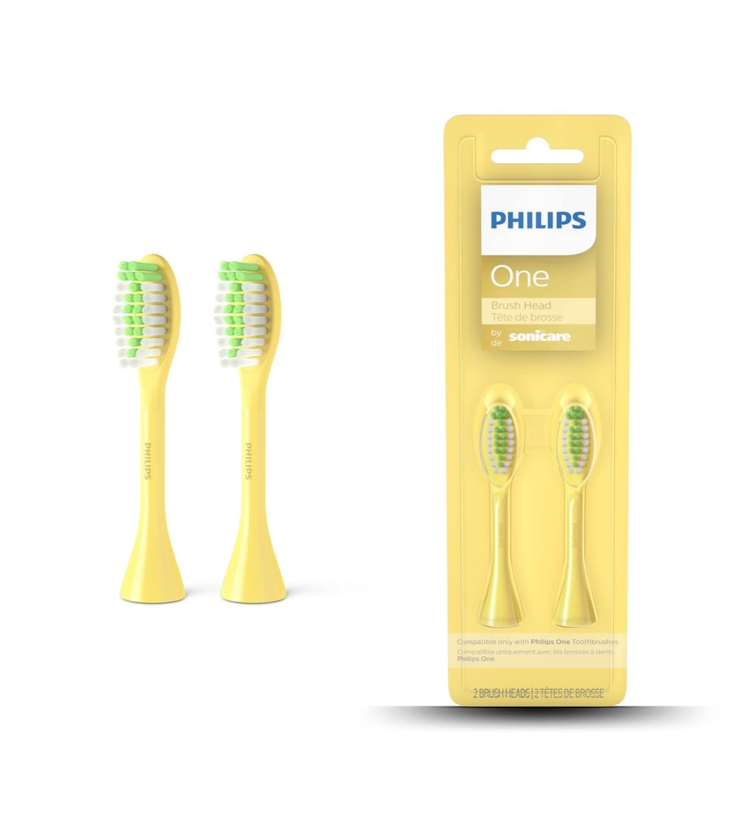 Philips One Electric Toothbrush Brush Heads - Pack of 2 (BH1022/02) - Mango Yellow - International Shipping Available - Buy Online on GoSupps.com