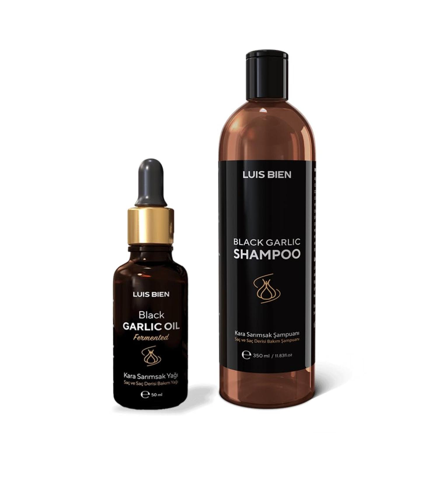 Luis Bien - Black Garlic Hair Care Kit - Strengthens and Revitalizes Hair - Shampoo + Oil - 350 ml & 50 ml - Buy Online on GoSupps.com