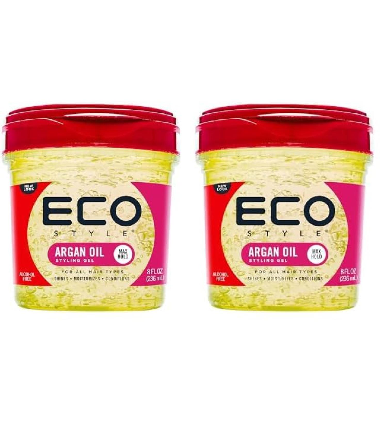 Eco Style Moroccan Argan Oil Styling Gel - Nourishes Repairs & Tames Frizz - Healthy Hair Maximum Hold - 8 oz - Buy Online on GoSupps.com