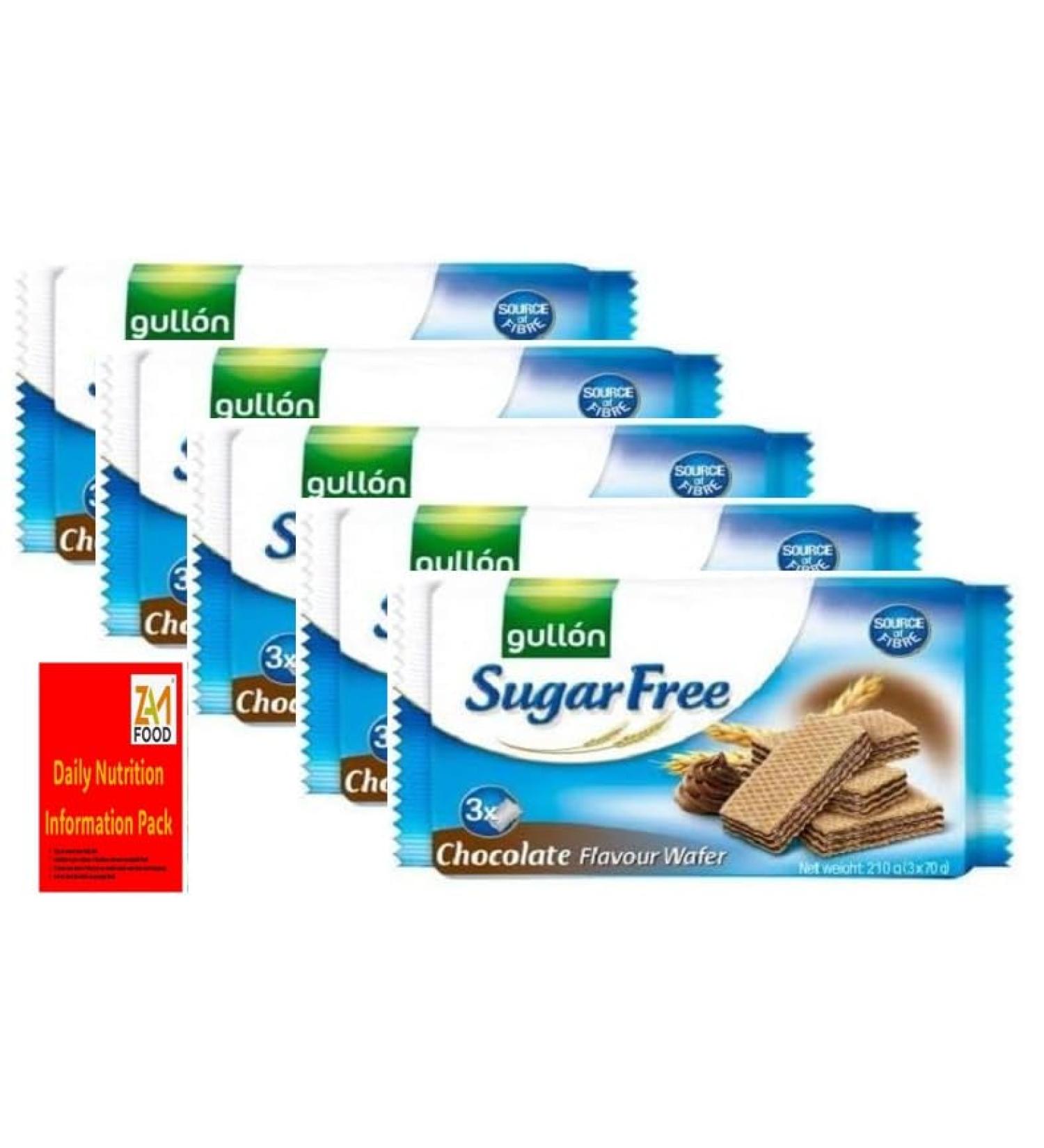Gullon Sugar free Chocolate flavour Wafers 180g Multipack Perfect for gifting for him & her Healthy snacks on christmas birthday with zamfoods nurtirion pack (5) - Buy Online on GoSupps.com