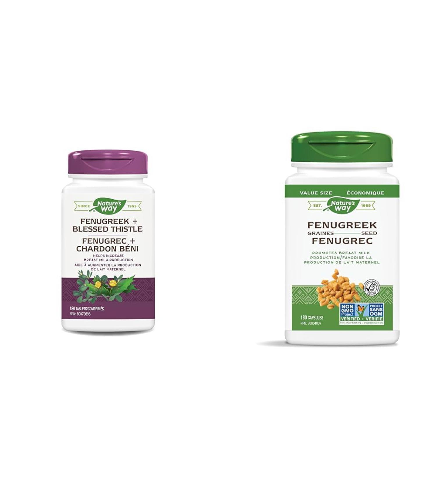 Nature's Way Fenugreek and Blessed Thistle | Fenugreek Seed Lactation Support Bundle Thistle + Seed - Buy Online on GoSupps.com