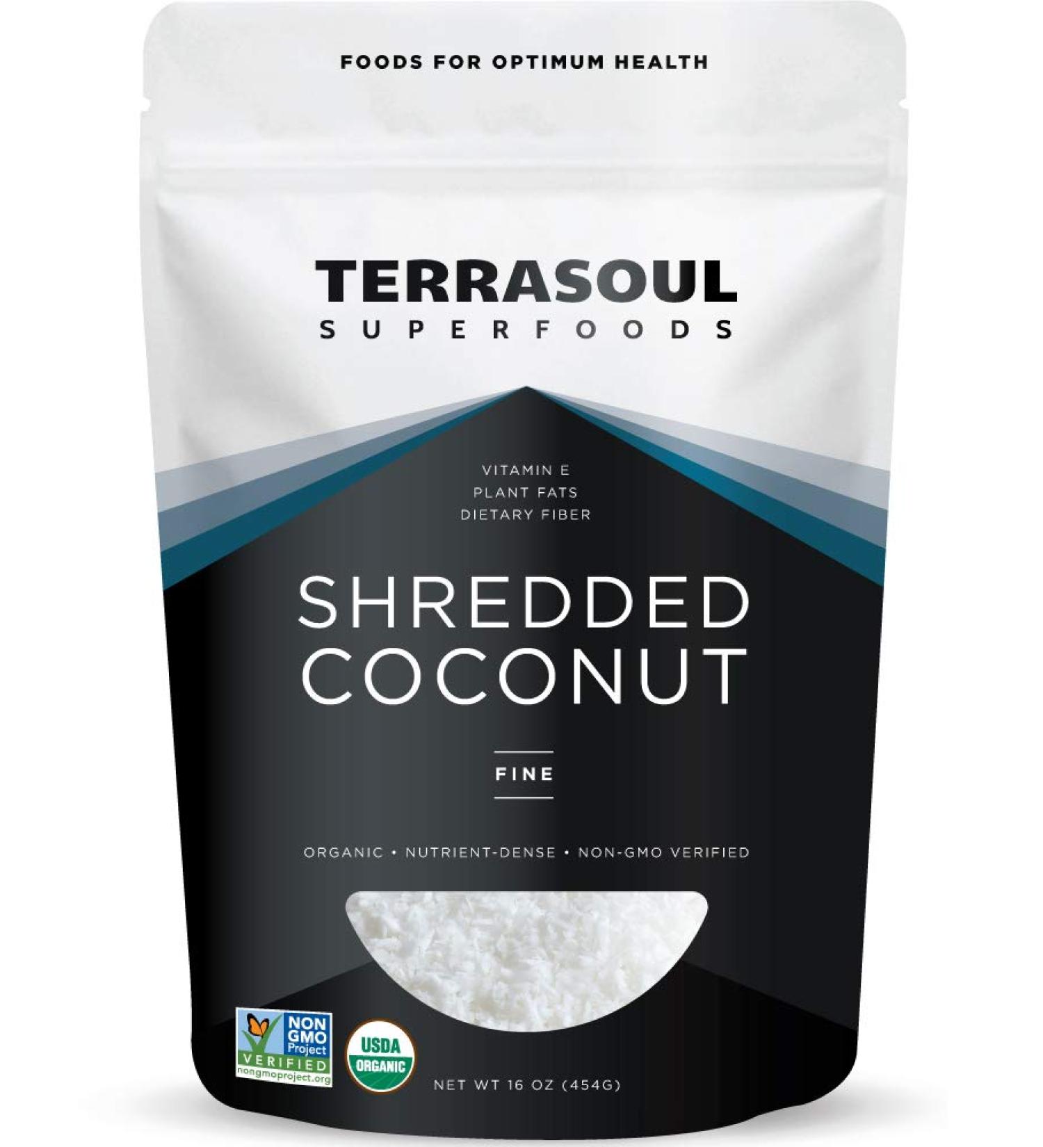 Terrasoul Superfoods Organic Coconut Flakes 16 Oz - Finely Shredded Macaroon Cut - Buy Online on GoSupps.com