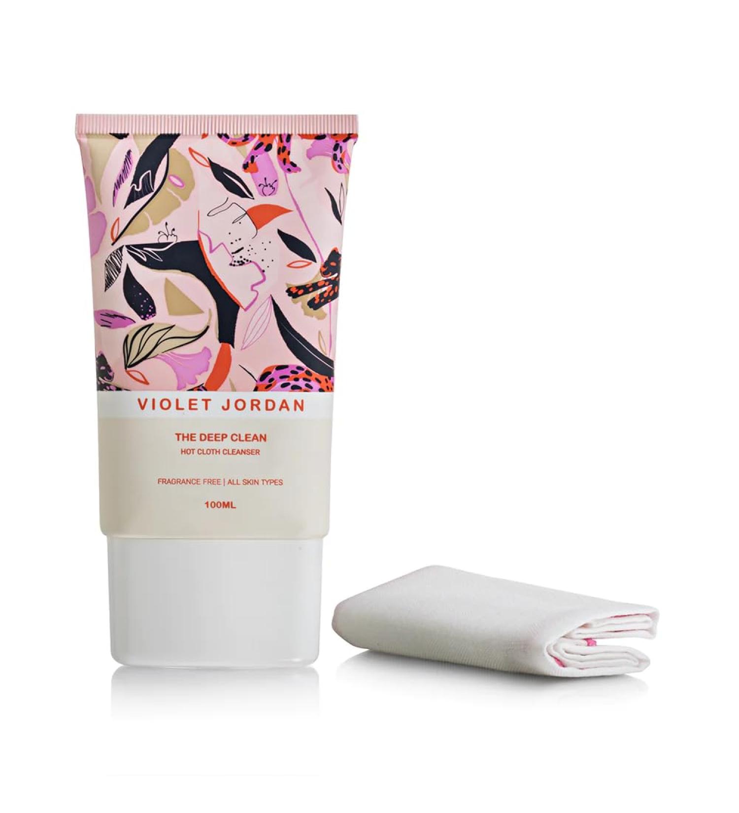 VIOLET JORDAN The Deep Clean - Cleanser and Make-up Remover in One with Free Muslin Cloth - Fragrance Free for Sensitive skin - Skincare Older Women & Mature Skin - Buy Online on GoSupps.com