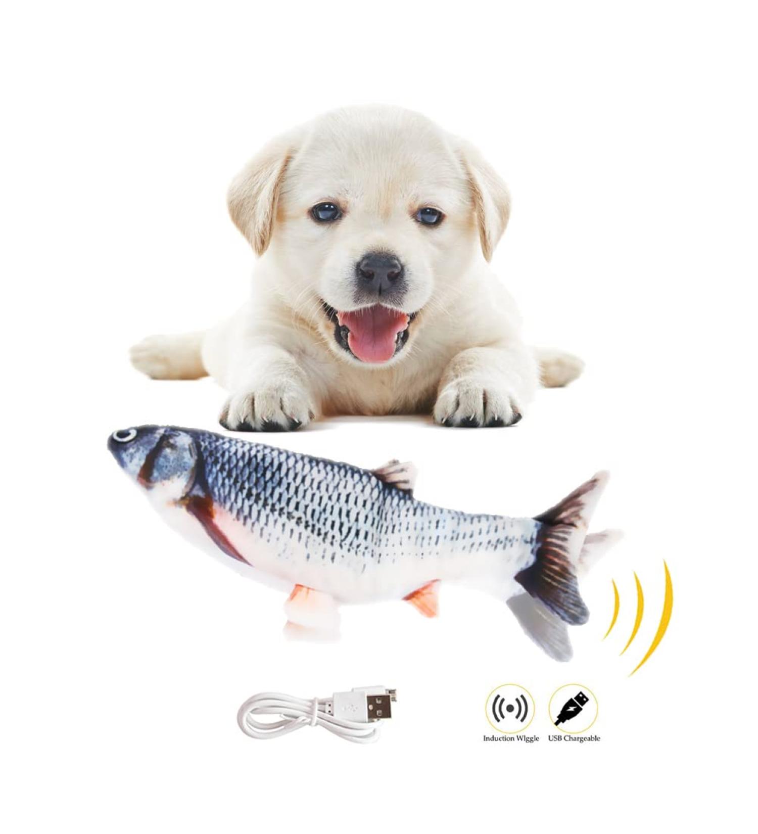 Bikirin Flopping Fish dog activity toys Realistic and Interesting Plush Flippety Fish that Swings (Simulation Interactive Toys for Indoor Pets Puppy) Perfect for Biting Chewing and Kicking - Buy Online on GoSupps.com