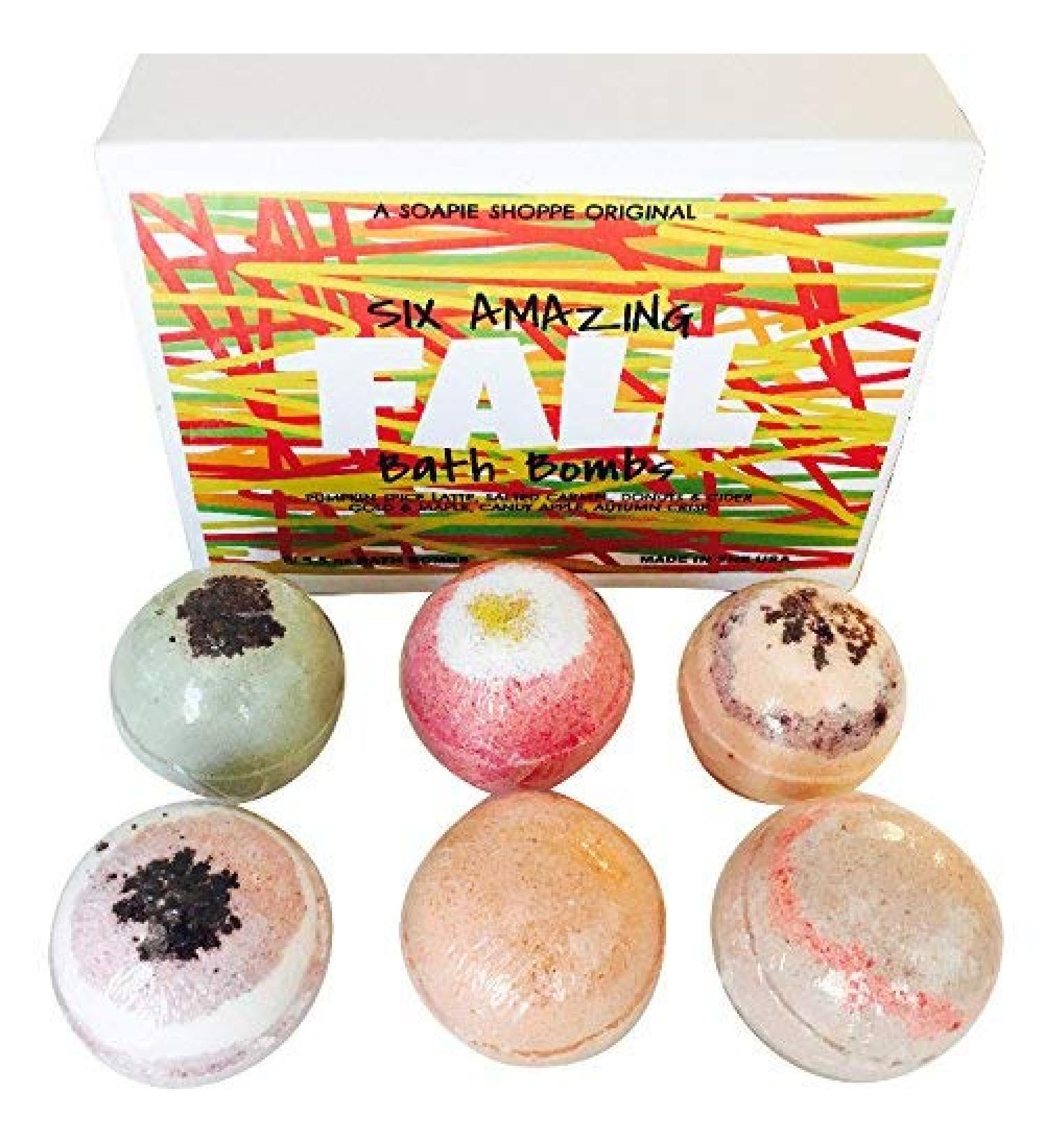 Autumn Bliss: 6-Piece Fall Bath Bomb Set by Soapie Shoppe | Hydrating & Moisturizing | Hand-Crafted with Natural Ingredients - Buy Online on GoSupps.com