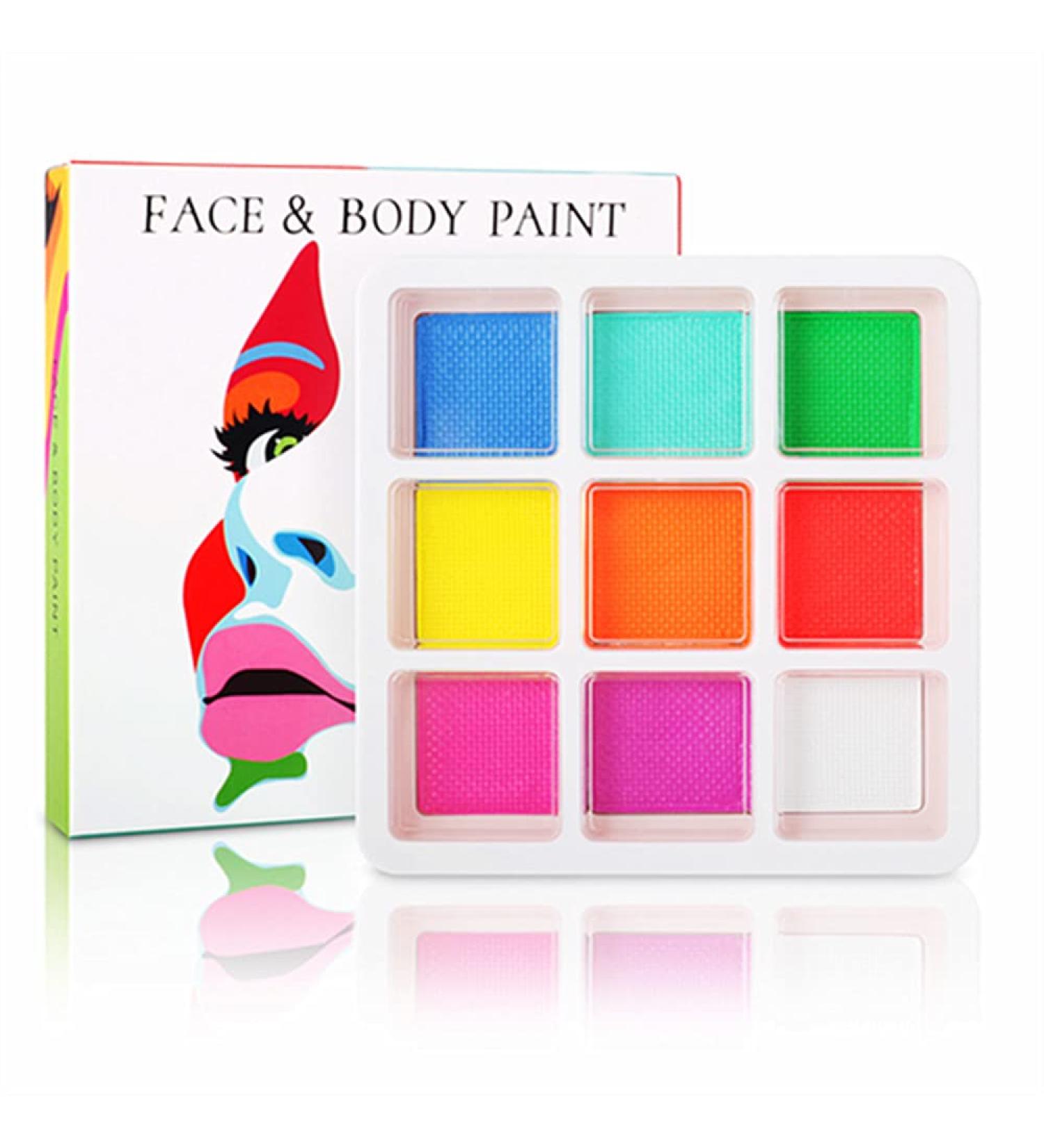 Go Ho Neon Face & Body Paint Palette - UV Glow in the Dark Water Activated Eyeliner for Halloween Makeup & Cosplay Costumes - Buy Online on GoSupps.com