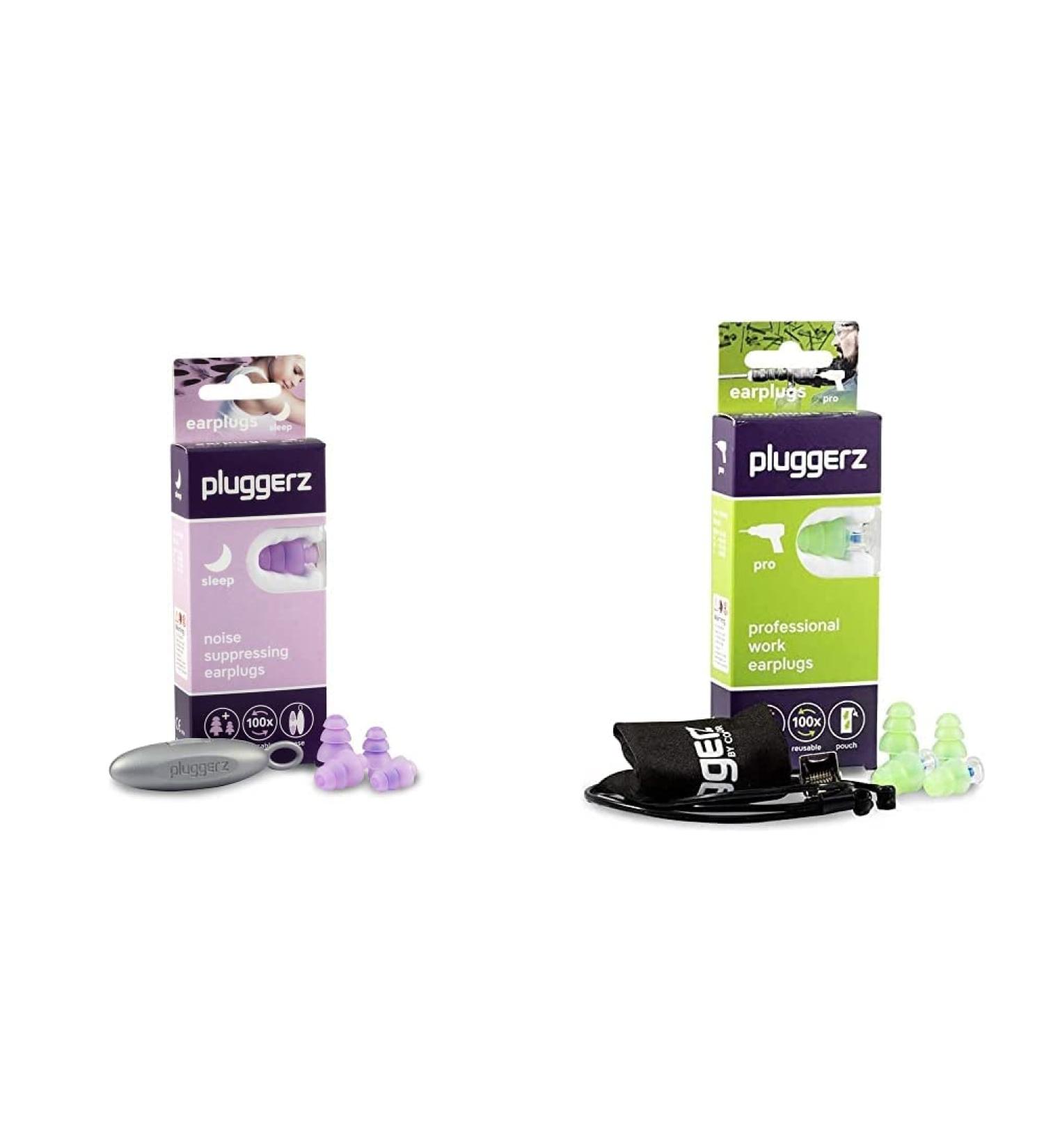 Pluggerz Earplugs Sleep & Earplugs Pro Bundle with Earplugs Pro