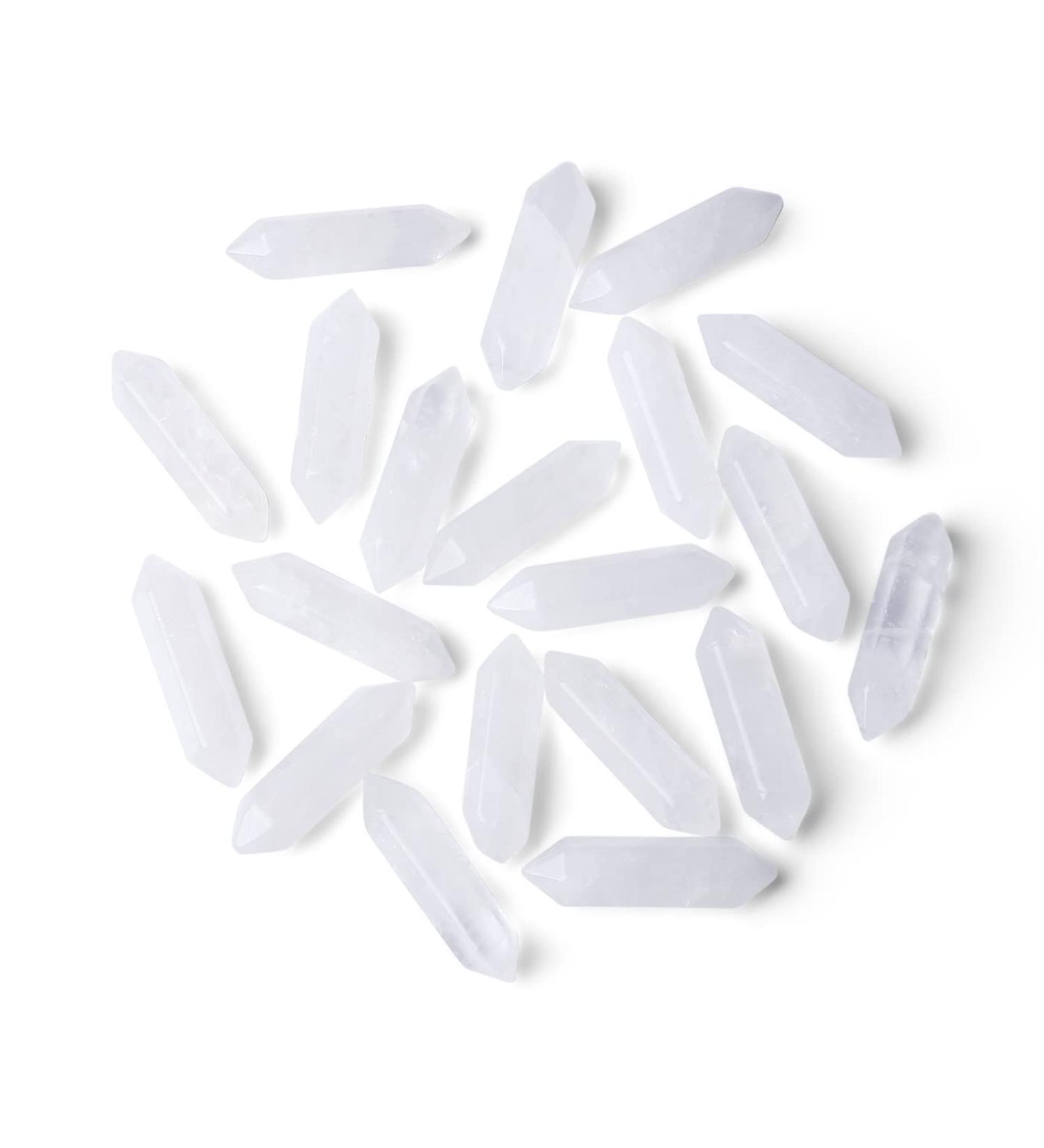 Clear Quartz Crystal Points Bulk Stones - Natural Healing Gemstones 10 Pcs White - Buy Online on GoSupps.com