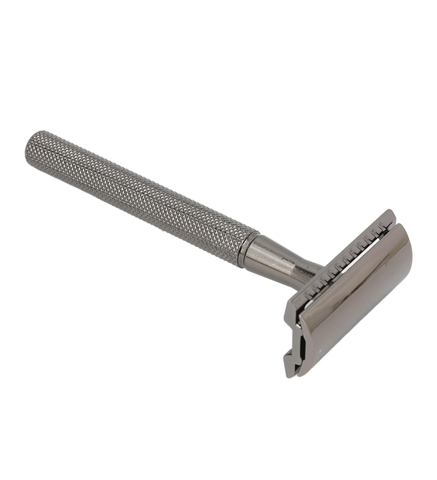 Premium Double-Sided Safety Razor for Men - Vintage Black Long Handle Manual Pocket Barschneider Perfect for a Close Shave | International Shipping Available - Buy Online on GoSupps.com