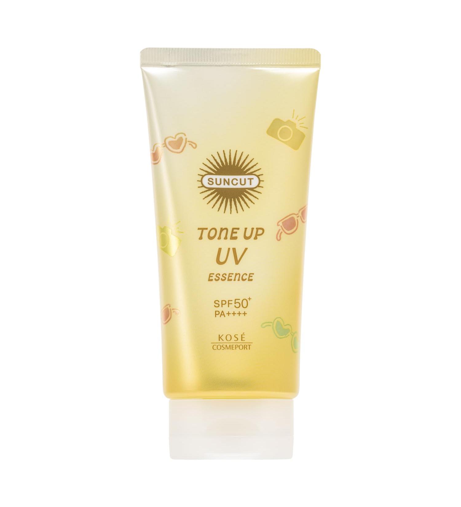 Kose SUNCUT Tone Up UV Essence Lemon Yellow 80g SPF50+/PA++++ - Buy Online on GoSupps.com