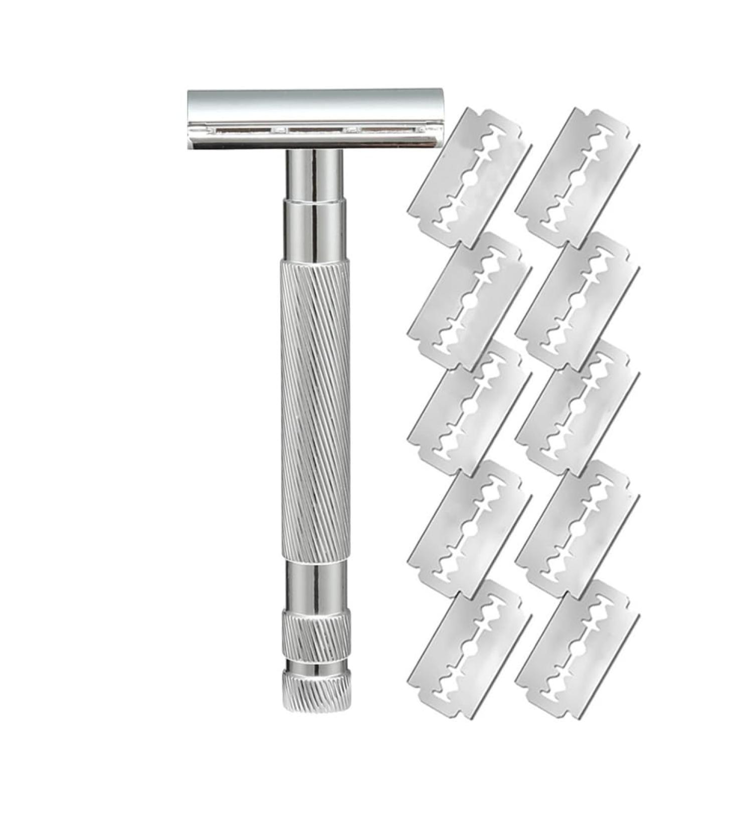 Durable Reusable Safety Razors - Stainless Steel Double-Sided Blades | Eco-Friendly & Replaceable - Buy Online on GoSupps.com