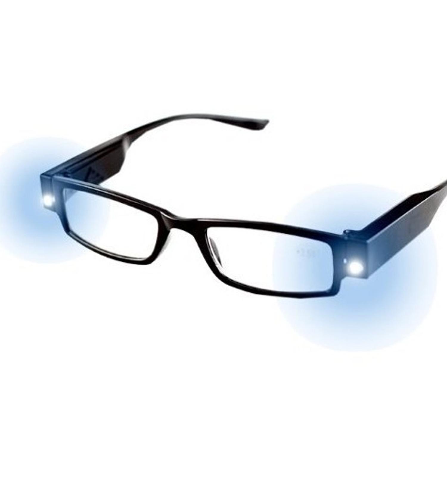 Multi Strength Reading Glasses +4.00 | Nighttime Reader Glasses with Dual LED Lights | Compact Full Frame Eyewear for Clear Vision - International Shipping Available - Buy Online on GoSupps.com