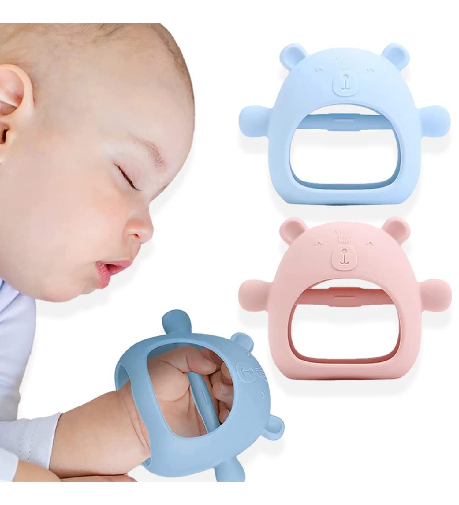 Bite Ring Baby - Blue & Pink | Safe Teething Toys for Infants | International Shipping Available - Buy Online on GoSupps.com