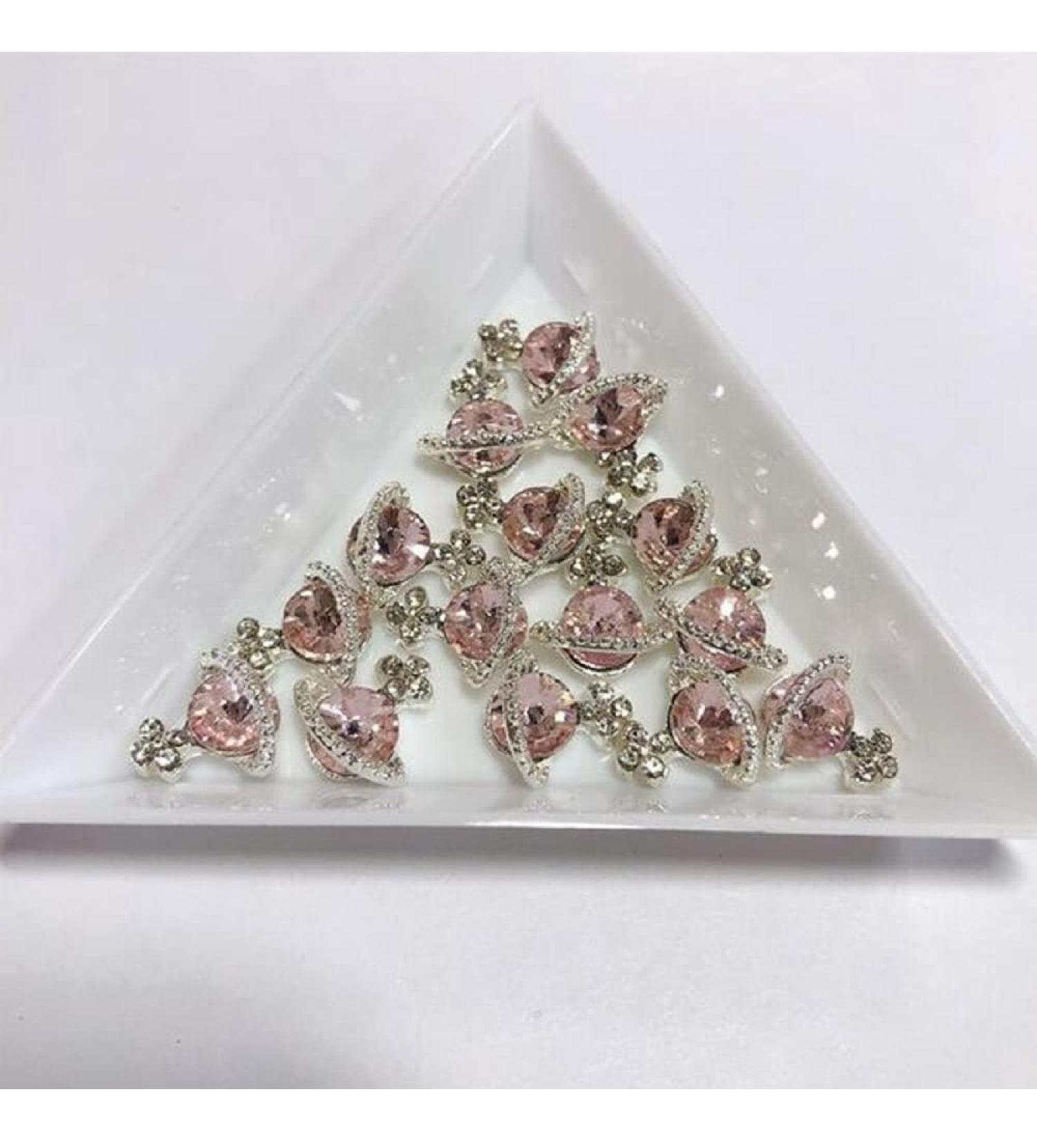 10Pcs Nail Charms Westwood nail charms Silver Saturn Charms Planet Charms Nail Decoration - Fancy Nail Art Charms - 10 Colors (Pink)