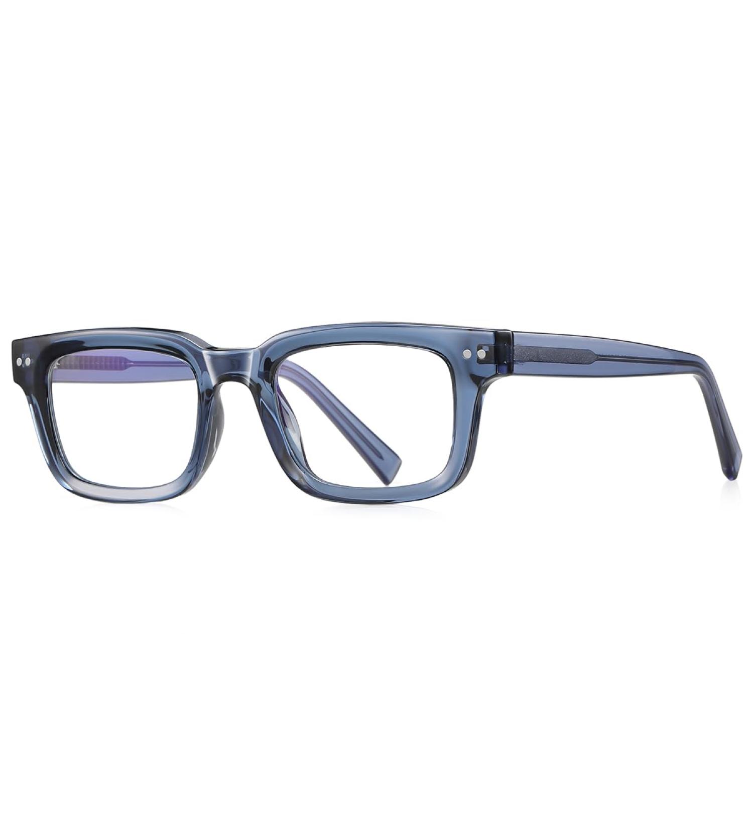 LIGOES TR90 Anti Blue Light Glasses - Retro Square Prescription Eyeglasses for Women | Fashion Blue & Clear Frame - Buy Online on GoSupps.com