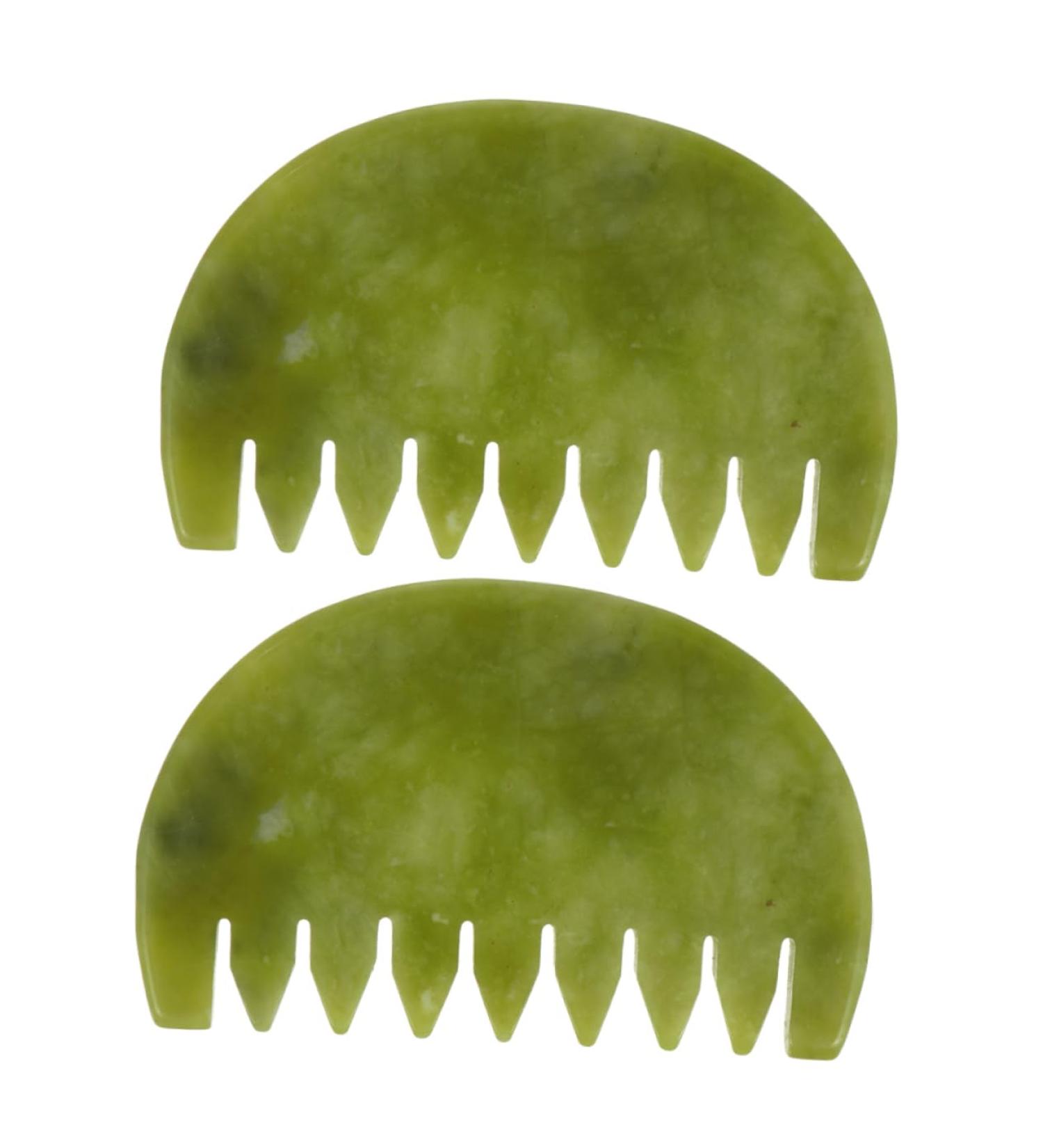 Shop Sewoart 2-Piece Jade Massage Comb Set - Body & Scalp Massager for Ultimate Skin Care & Relaxation - Buy Online on GoSupps.com