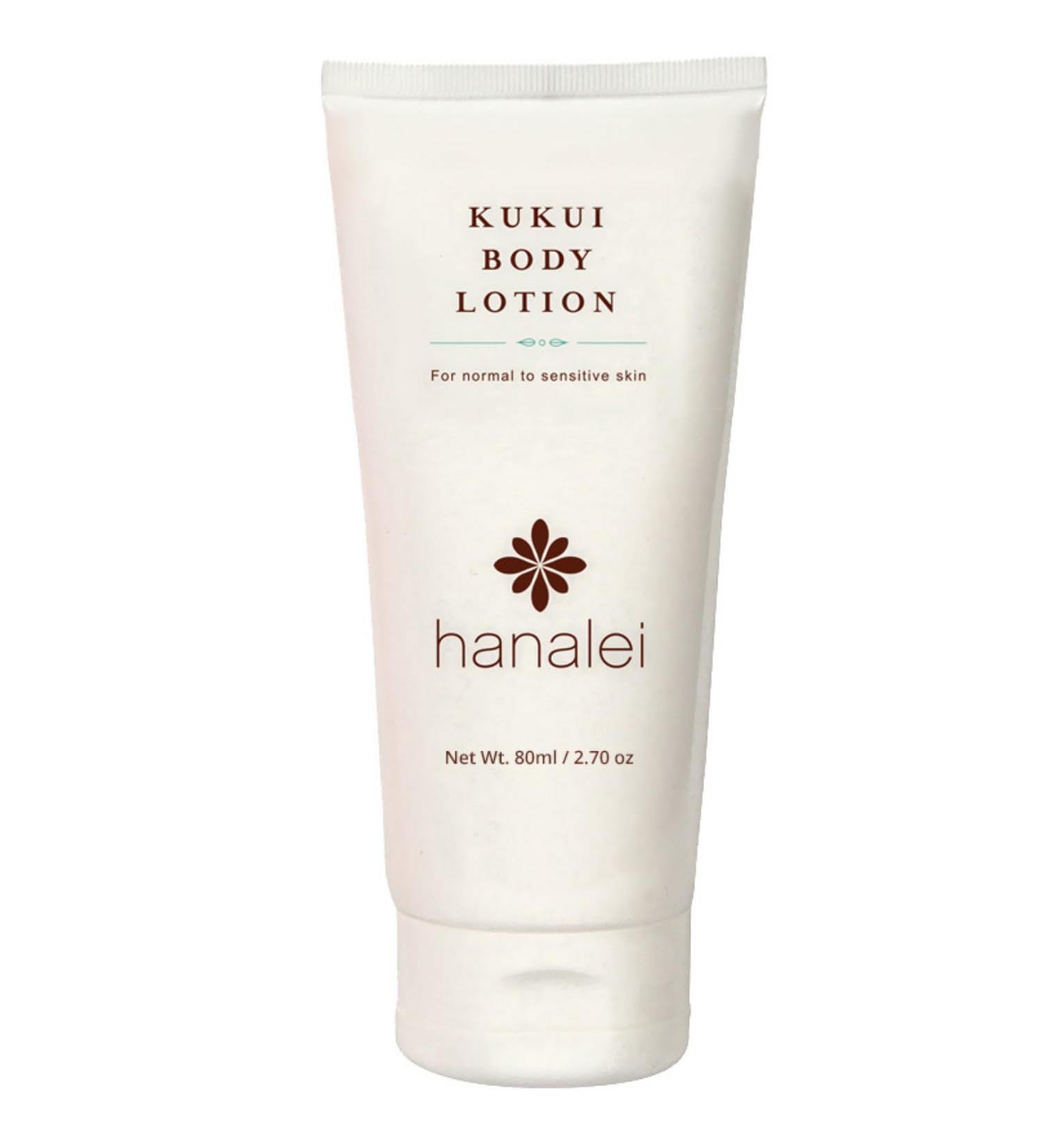 Hanalei Cruelty-Free Kukui Oil Body Lotion Paraben-Free Dye-Free Moisturizer with Kukui Nut Oil Shea Butter & Jojoba for Hydrated Soft Nourished Skin Travel-Friendly Size 80 ml - Buy Online on GoSupps.com