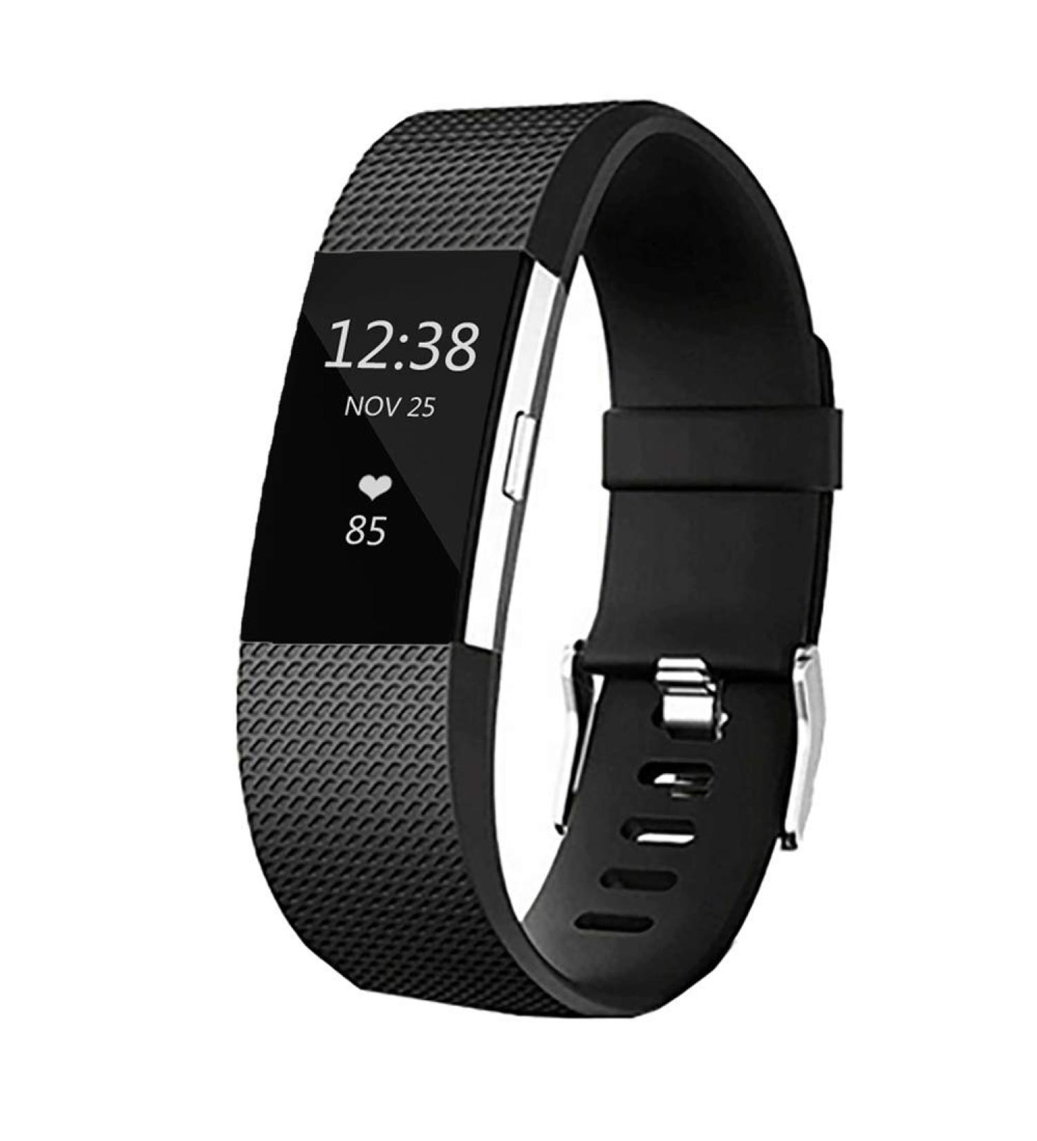 Fitbit Charge 2 Replacement Silicone Bands - Adjustable Classic Bands for Men and Women - Black Large - Buy Online on GoSupps.com