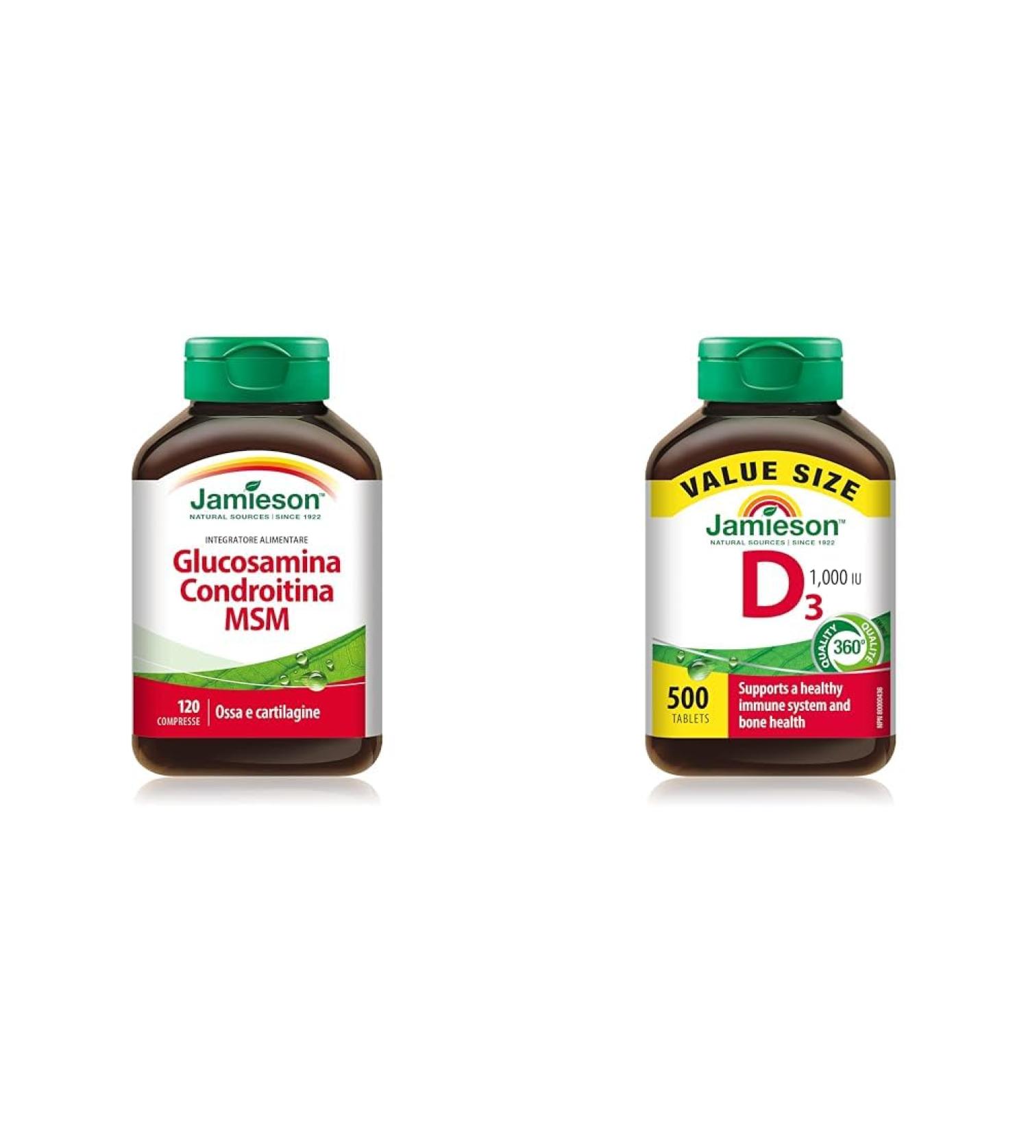 Glucosamine Chondroitin MSM 1 300 mg Ultra-Strength Caplets - Gluten-Free & Vitamin D 1 000IU 500 Tablets SUPPLEMENT + VITAMIN DR02223-157 - Buy Online on GoSupps.com