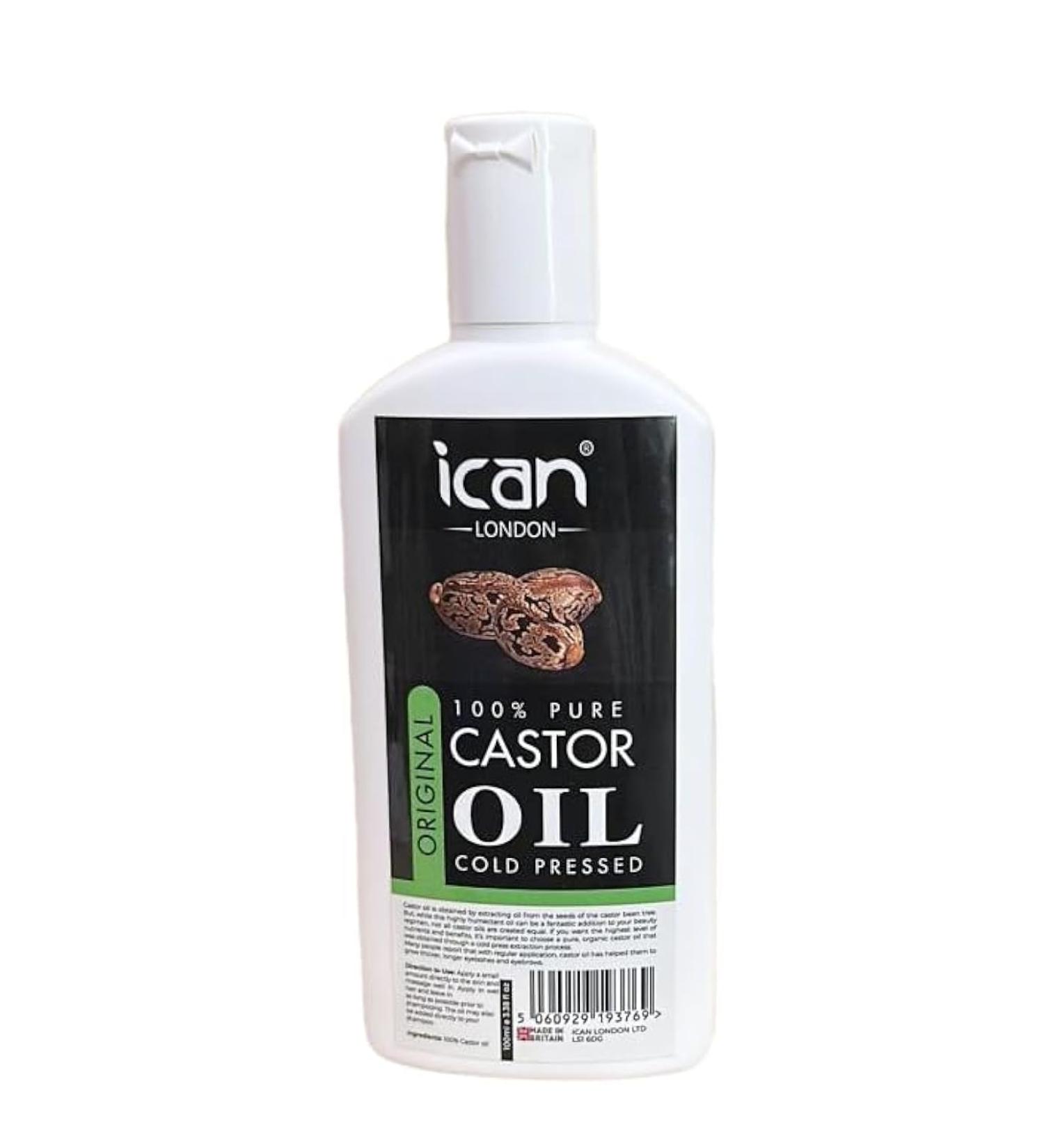 ican London 100% Pure Cold Pressed Cator Oil For Dmaged Hair/Promotes Quicker Hair Growth 100ml - Buy Online on GoSupps.com