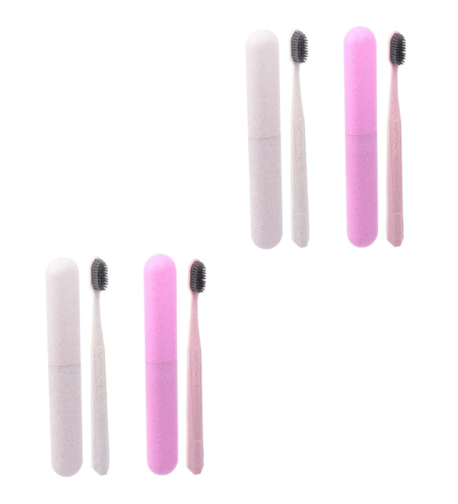 Tovinanna 4-Piece Toothbrush Set | Extra Soft Manual Toothbrush Gum Care Natural Toothpaste & Case - Perfect Gift for Sensitive Lovers - Eco-Friendly PP Material - Buy Online on GoSupps.com