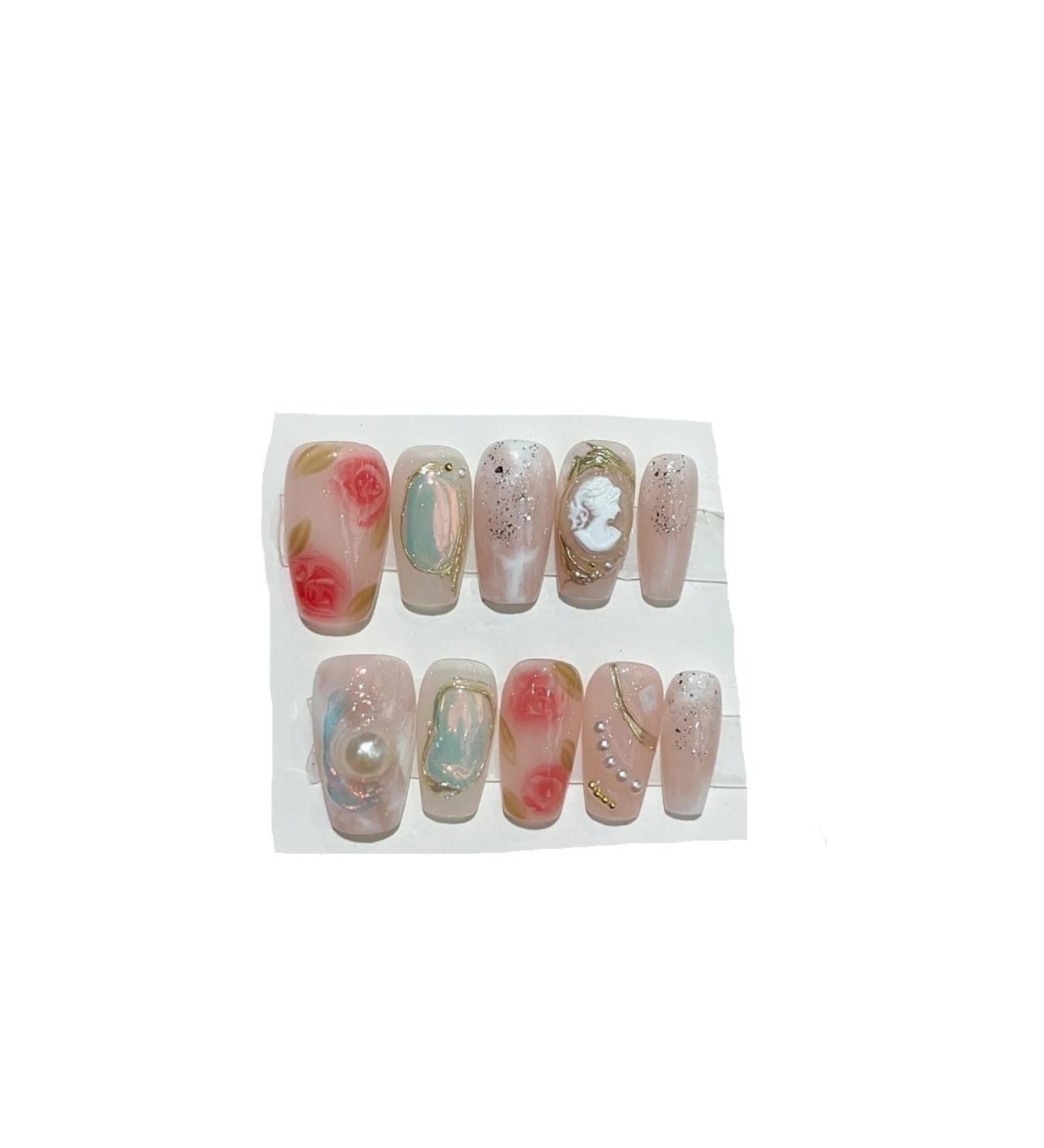 Handmade acrylic pink blush wearable false nails with glue full cover short press on nails lovely girls Nail enhancement (Color : 3 Size : Xs) - Buy Online on GoSupps.com