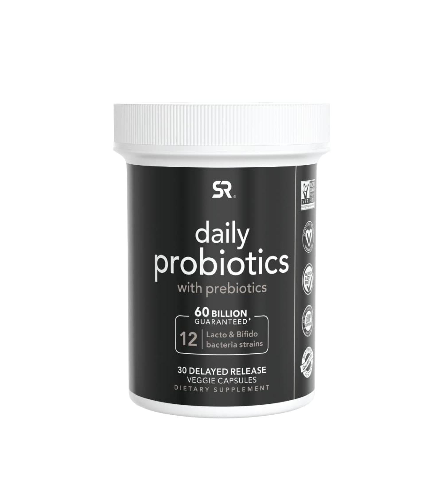 Shop Sports Research Daily Probiotics - 60 Billion CFU, 30 Veggie Capsules | Delayed Release - Buy Online on GoSupps.com