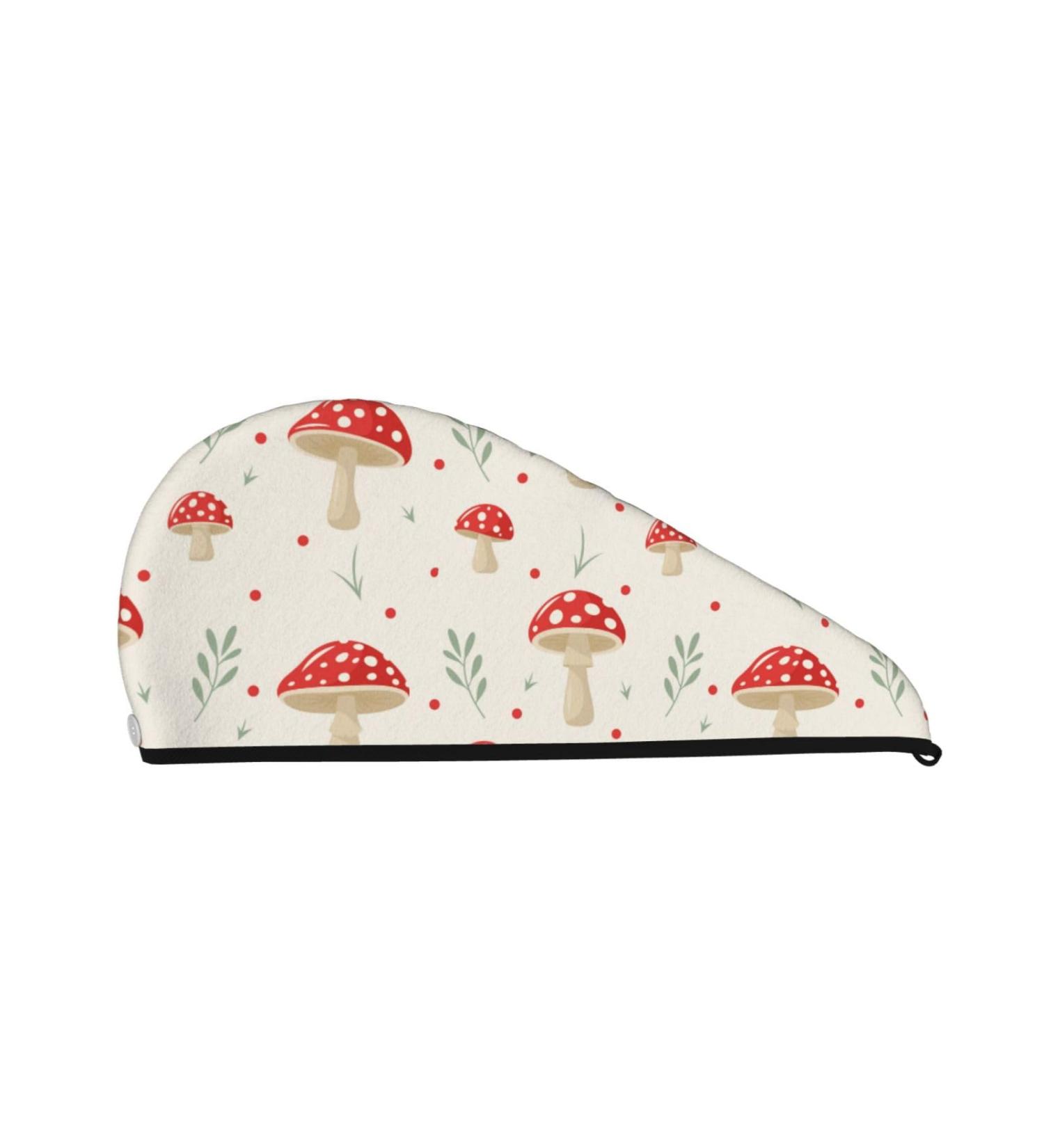 Flat Mushrooms Microfiber Hair Towel | Soft Super Absorbent Coral Velvet Wrap for Women | Quick Dry for Long Curly & Thick Hair - Buy Online on GoSupps.com
