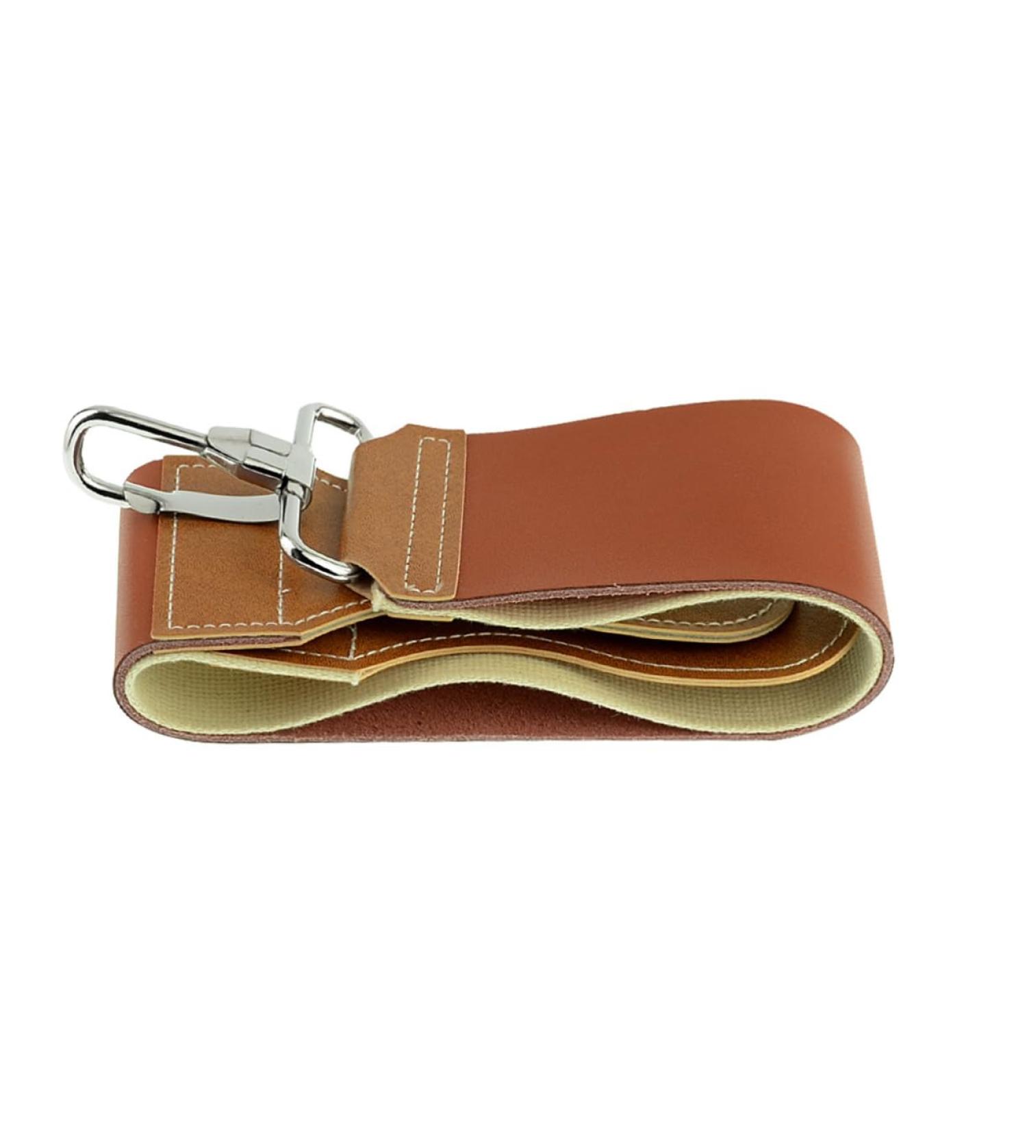 Frcolor Messers Ch rf Belt - Dual Purpose Leather Razor Strap for Hairdressing | Canvas & Cowhide | Medium Brown - Sharpens Hair Tools - Buy Online on GoSupps.com