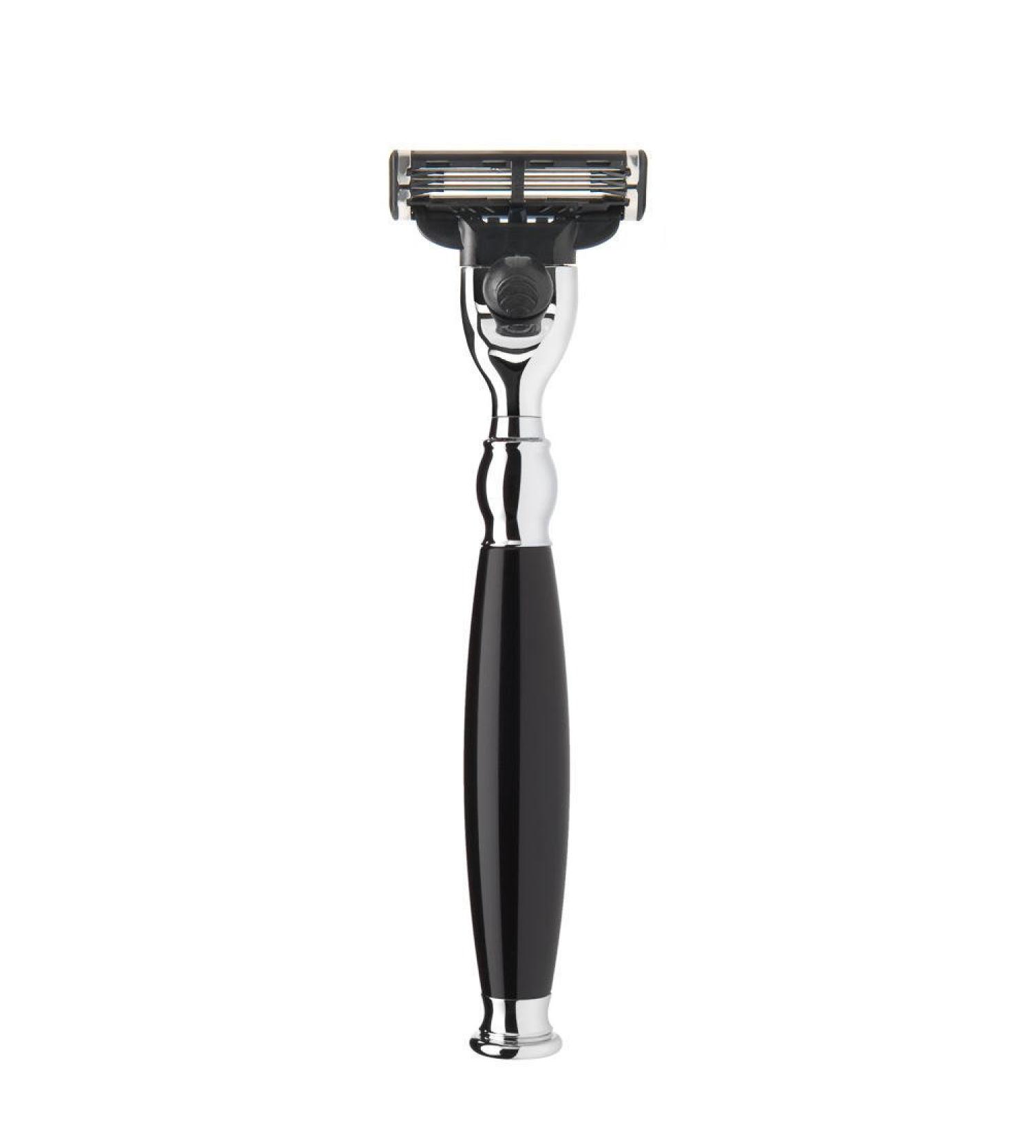 M HLE wet razor - Sophist series - compatible with Gillette blades - black high-grade resin