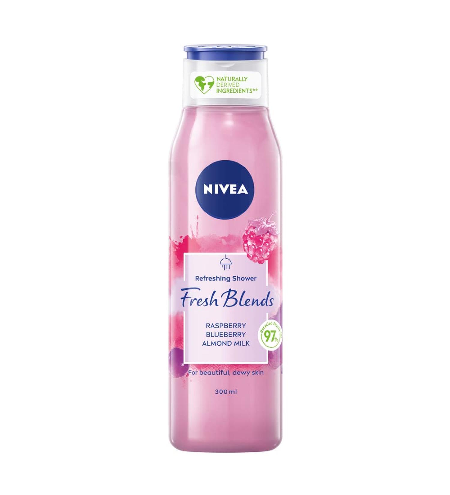 NIVEA Fresh Blends Raspberry Shower Gel (300ml) - Vegan Women's Shower Gel with Natural Fruit Extracts - Buy Online on GoSupps.com