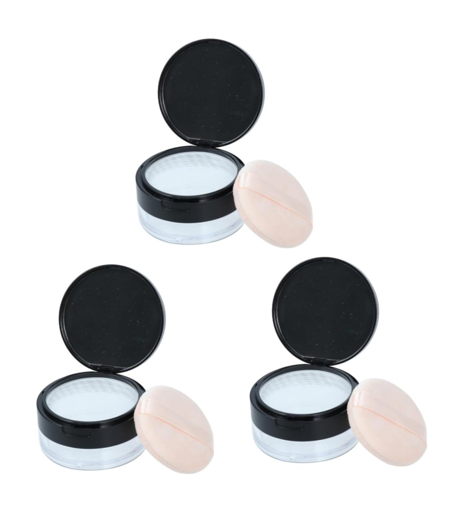 Beavorty 3 pcs makeup containers makeup compact powder case empty loose powder compact empty loose powder Mx3pcs Blackx3pcs - Buy Online on GoSupps.com