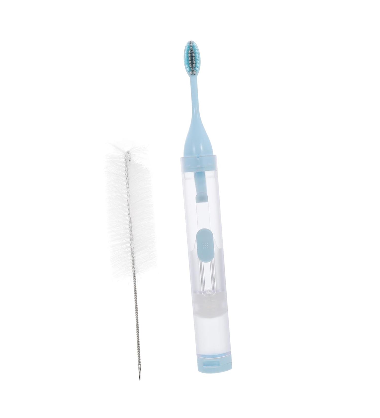 Premium Gatuida Foldable Manual Toothbrush - Travel-Friendly Oral Hygiene Brush for Adults Ideal for Braces & Prosthesis - 1 Pack Blue - Buy Online on GoSupps.com