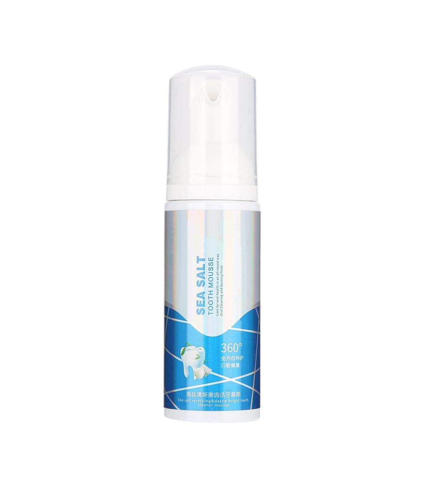Whitening Foam Toothpaste | Sea Salt Deep Cleaning Mousse - 60ml Decontamination Formula for Bright Teeth - Buy Online on GoSupps.com