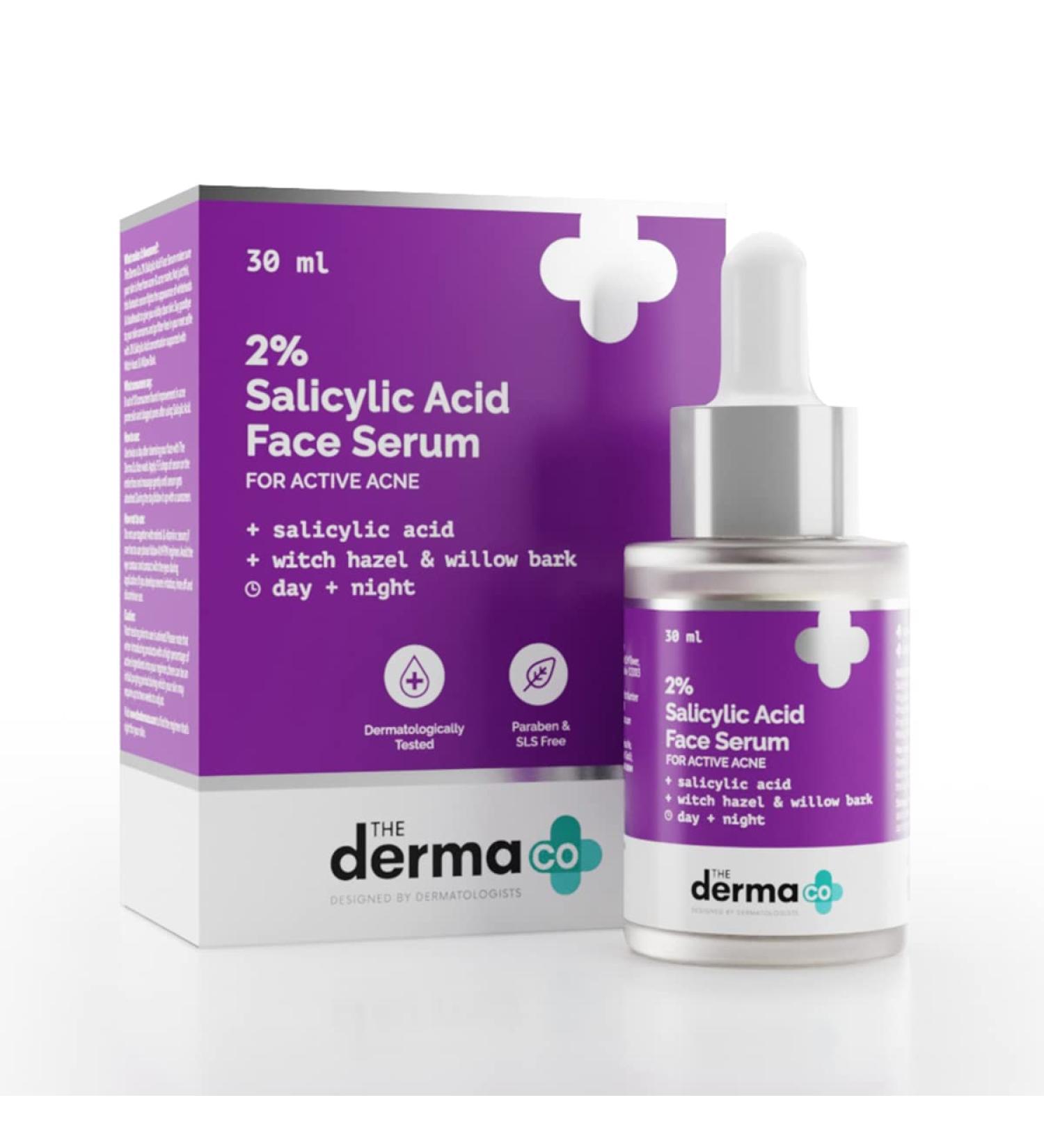 2% Salicylic Acid Serum for Acne - Reduces Marks Blackheads & Oil - All Skin Types - 30ml - Buy Online on GoSupps.com
