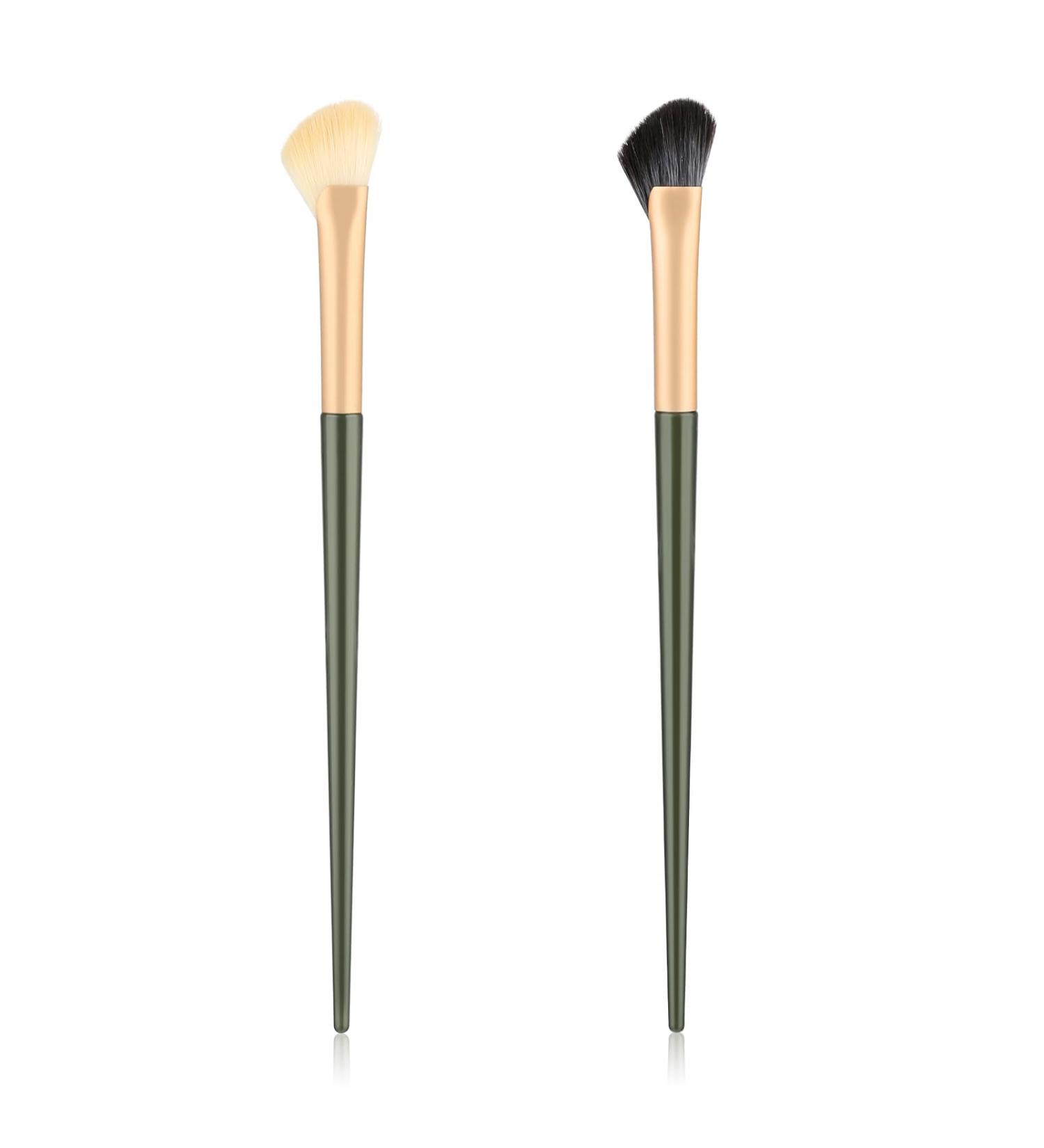 Yolev Nose Contour Brush Set - 2 Half Fan-Shape Brushes for Dark Circles & Puffiness | Under Eye Concealer & Makeup Blending Tools - Buy Online on GoSupps.com