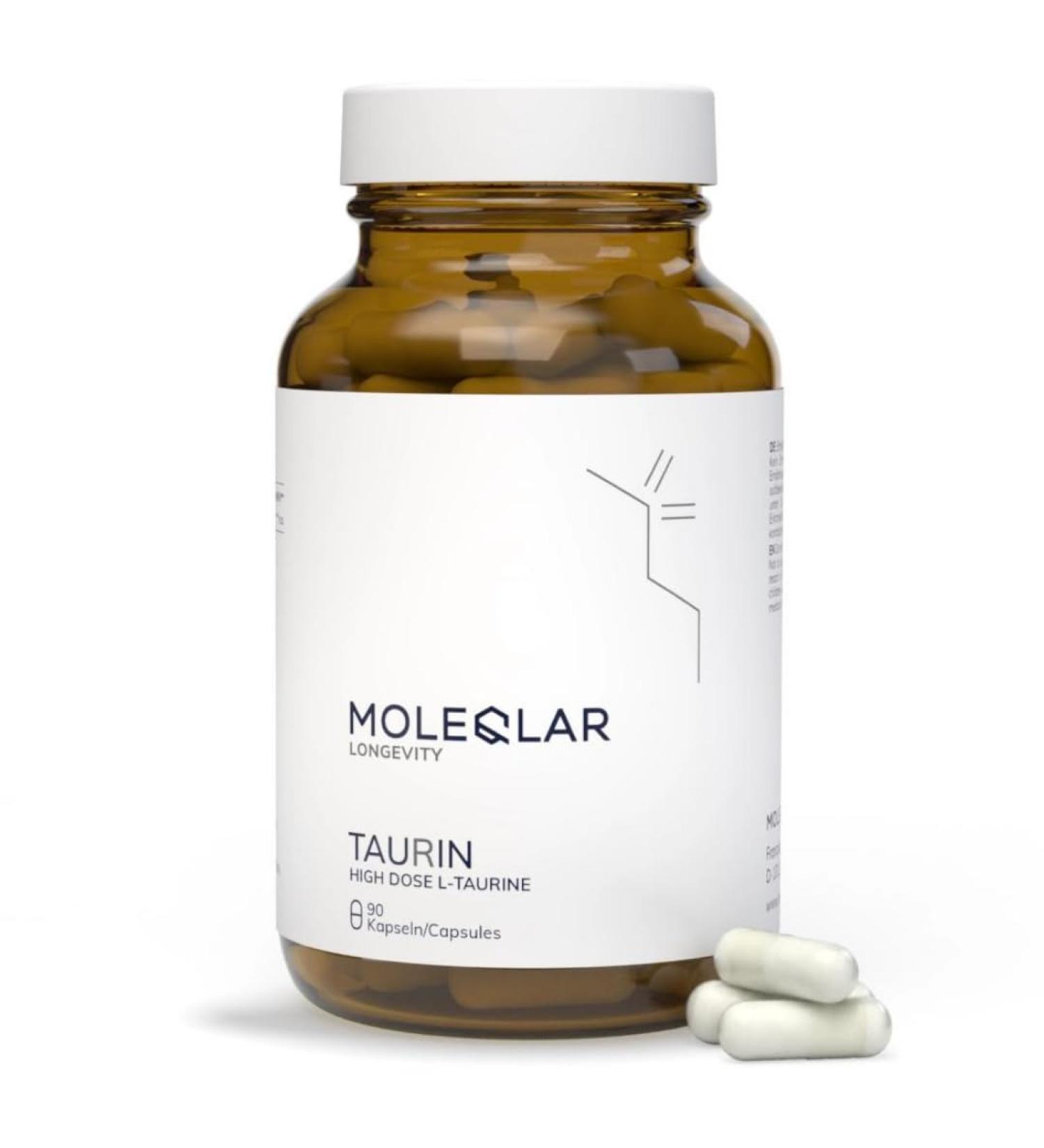 Moleqlar Taurin Capsules 90 pcs | 2550mg Pure Vegan L-Taurine | Optimal Support for Increased Requirements | GMO-Free - Buy Online on GoSupps.com