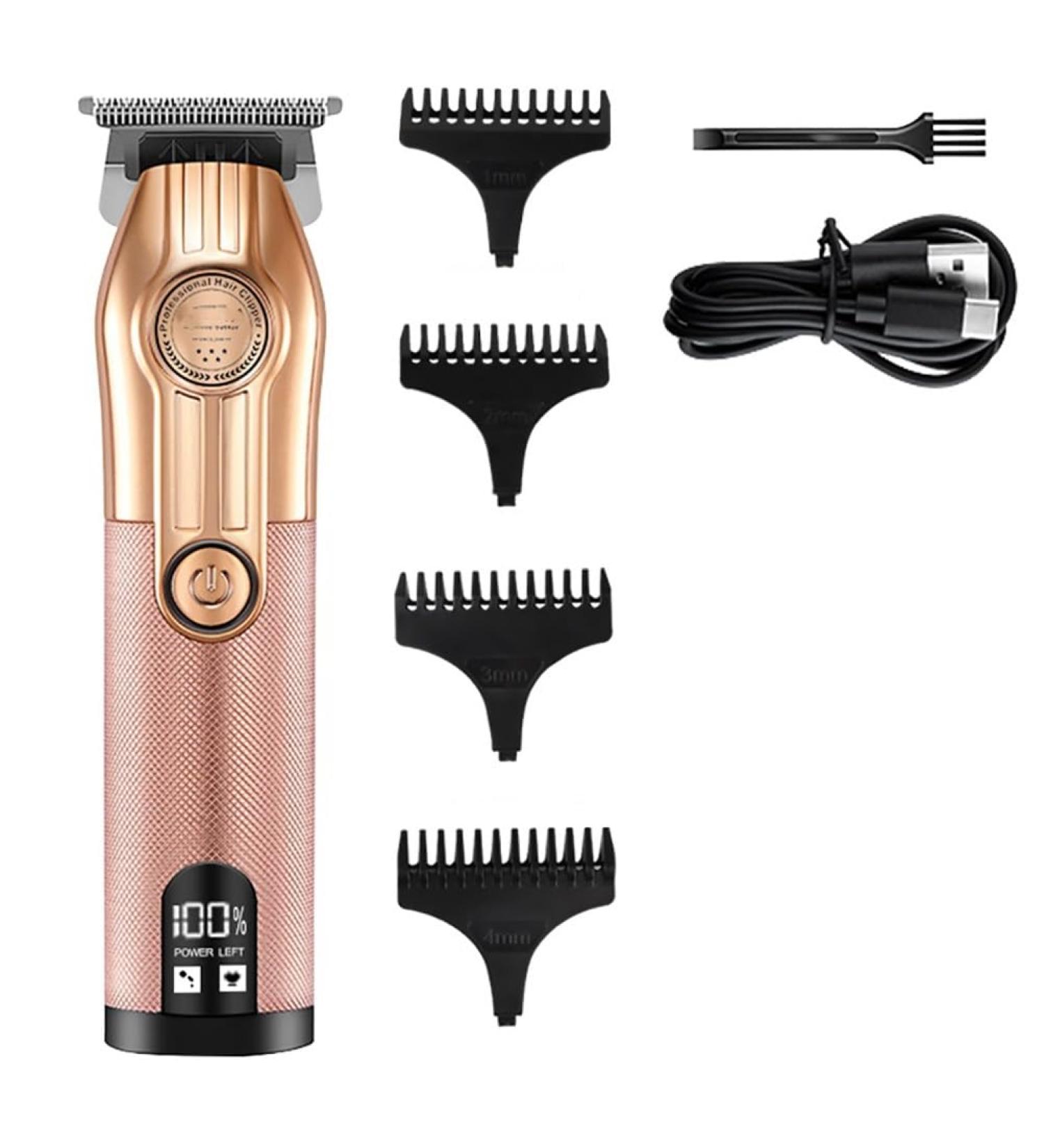 Professional Hair Clippers for Men | Cordless Rechargeable Electric Haircut & Beard Trimmer | Rose Gold - Buy Online on GoSupps.com