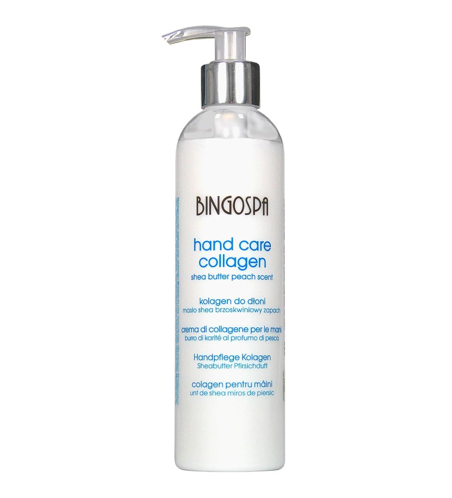 BINGOSPA Collagen for hand care for drying hands redness cracking and irritation (peach and shea butter) - 280g - Buy Online on GoSupps.com