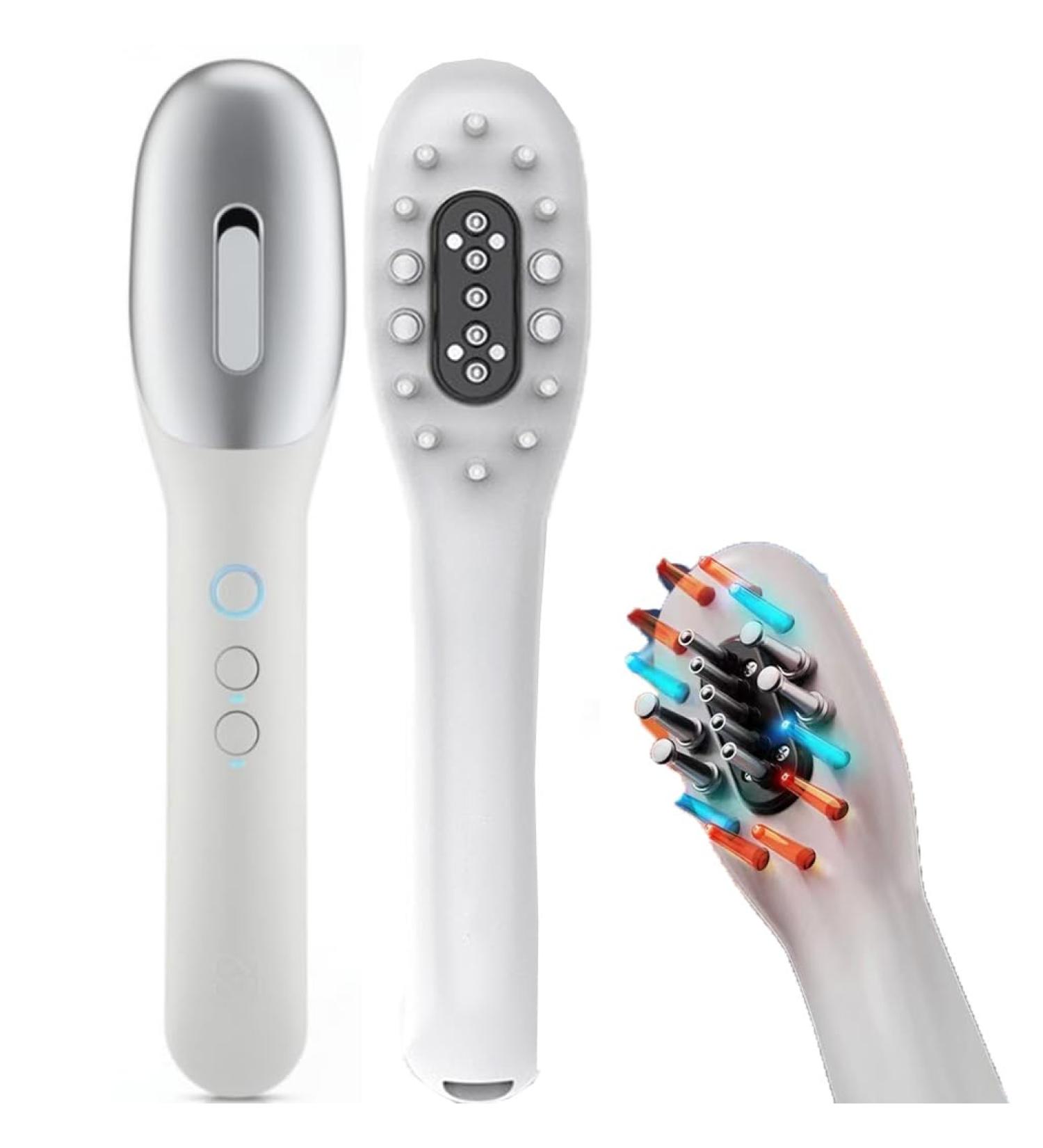 Soulqool 3-in-1 Electrical Hair Oil Applicator & Scalp Massager Comb - Lighted Removable Head Scratch Massager for Men & Women | Best Hair Care Tool - Buy Online on GoSupps.com