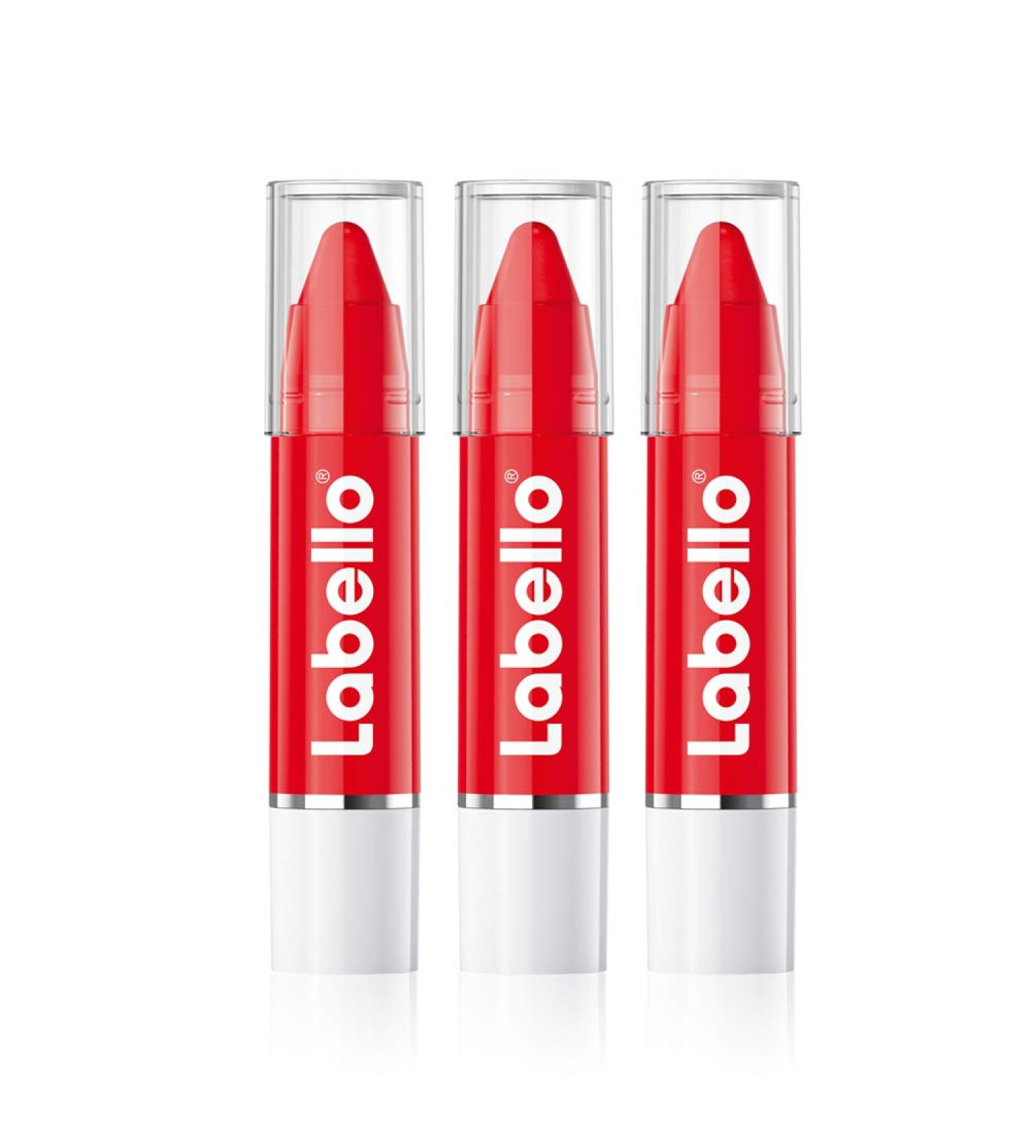  Labello Labello Lips2Kß Colour Poppy Red Lip Balm with True Care Labello Lipstick 3 x 3 g Pack of 3 - Buy Online on GoSupps.com