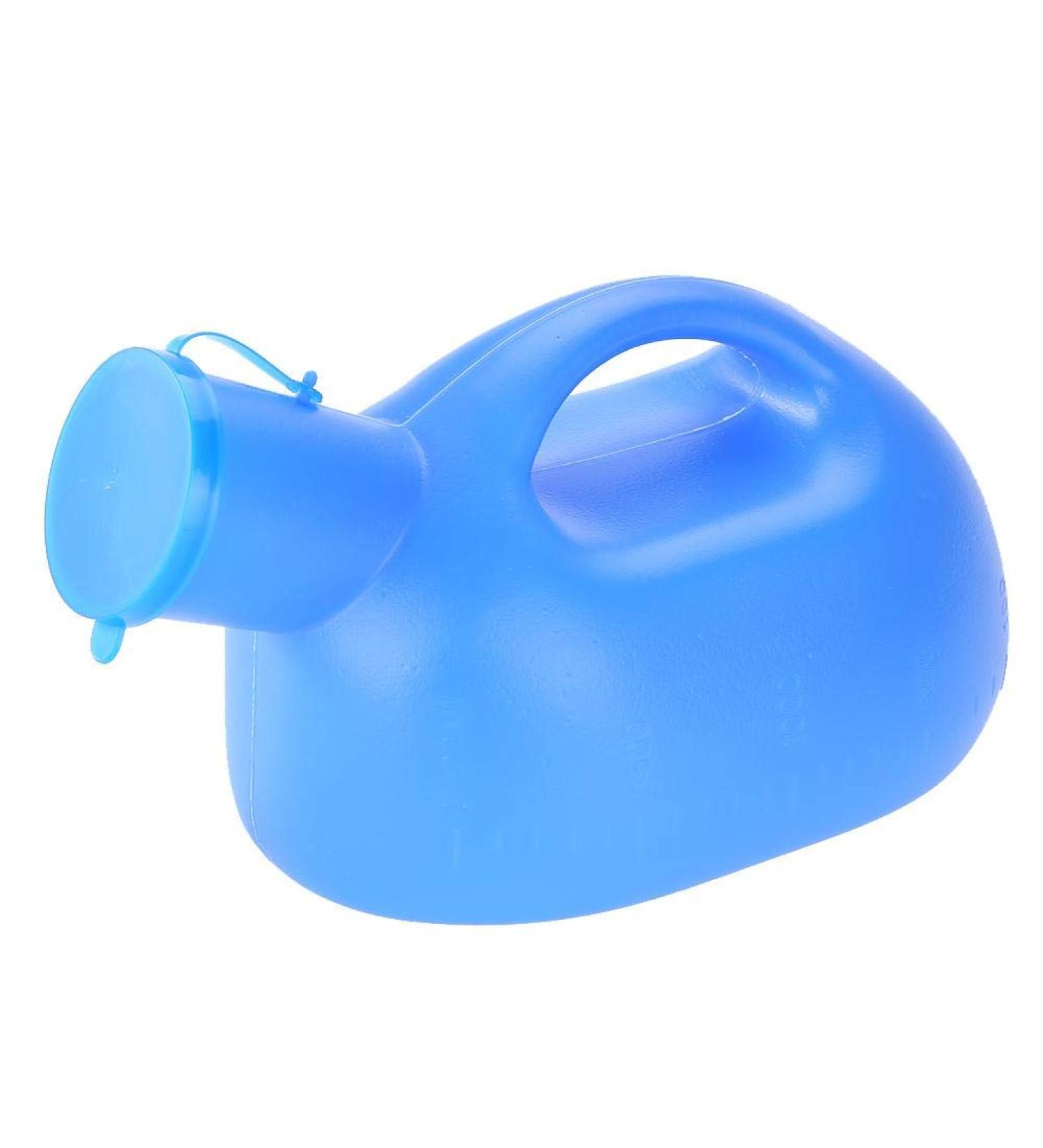 Portable 2000ml Male Urinal Bottle with Lid - Outdoor Urine Container | Blue | International Shipping - Buy Online on GoSupps.com