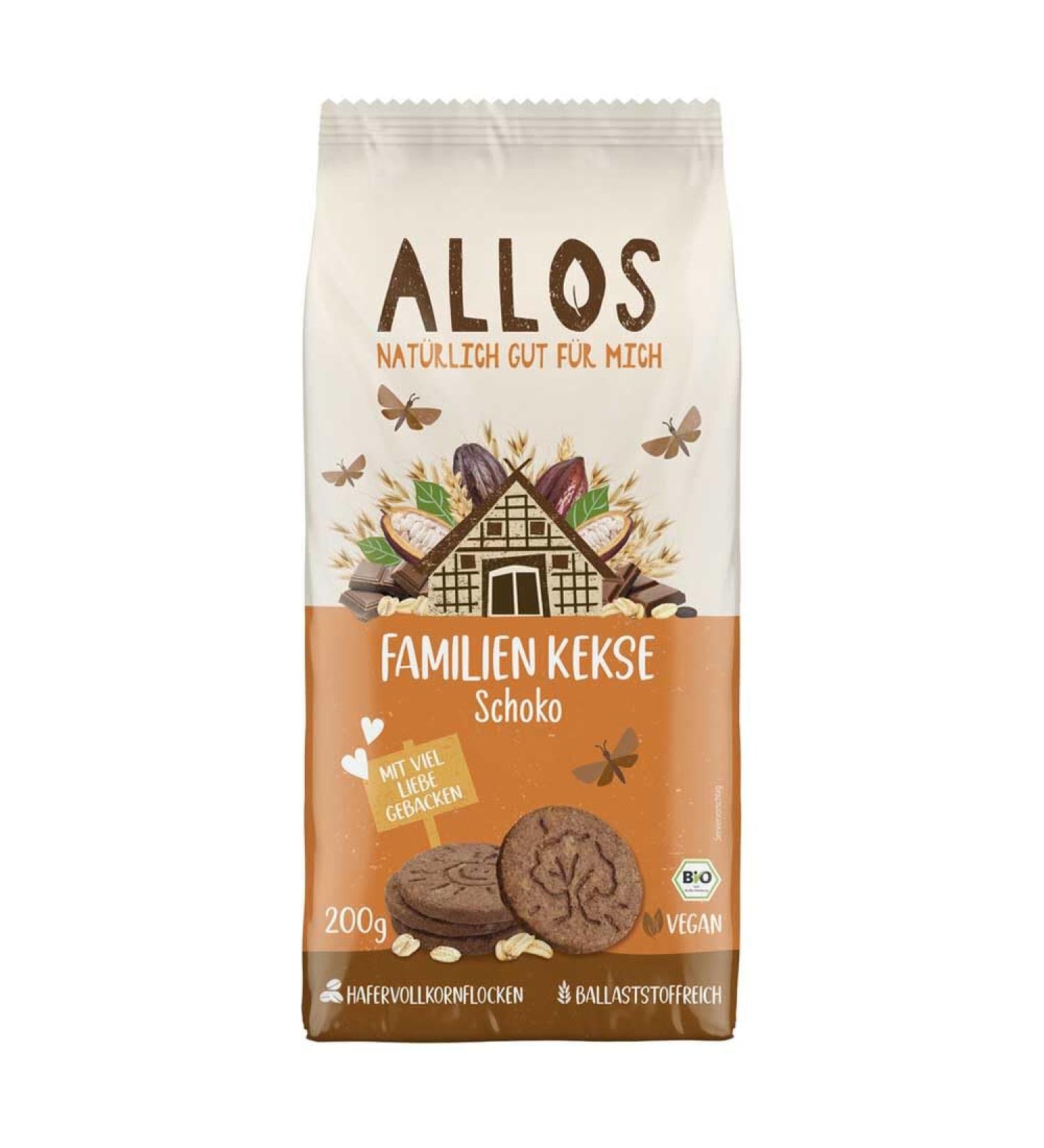 Allos Allos Organic Family Biscuits Chocolate (2 x 200 g)