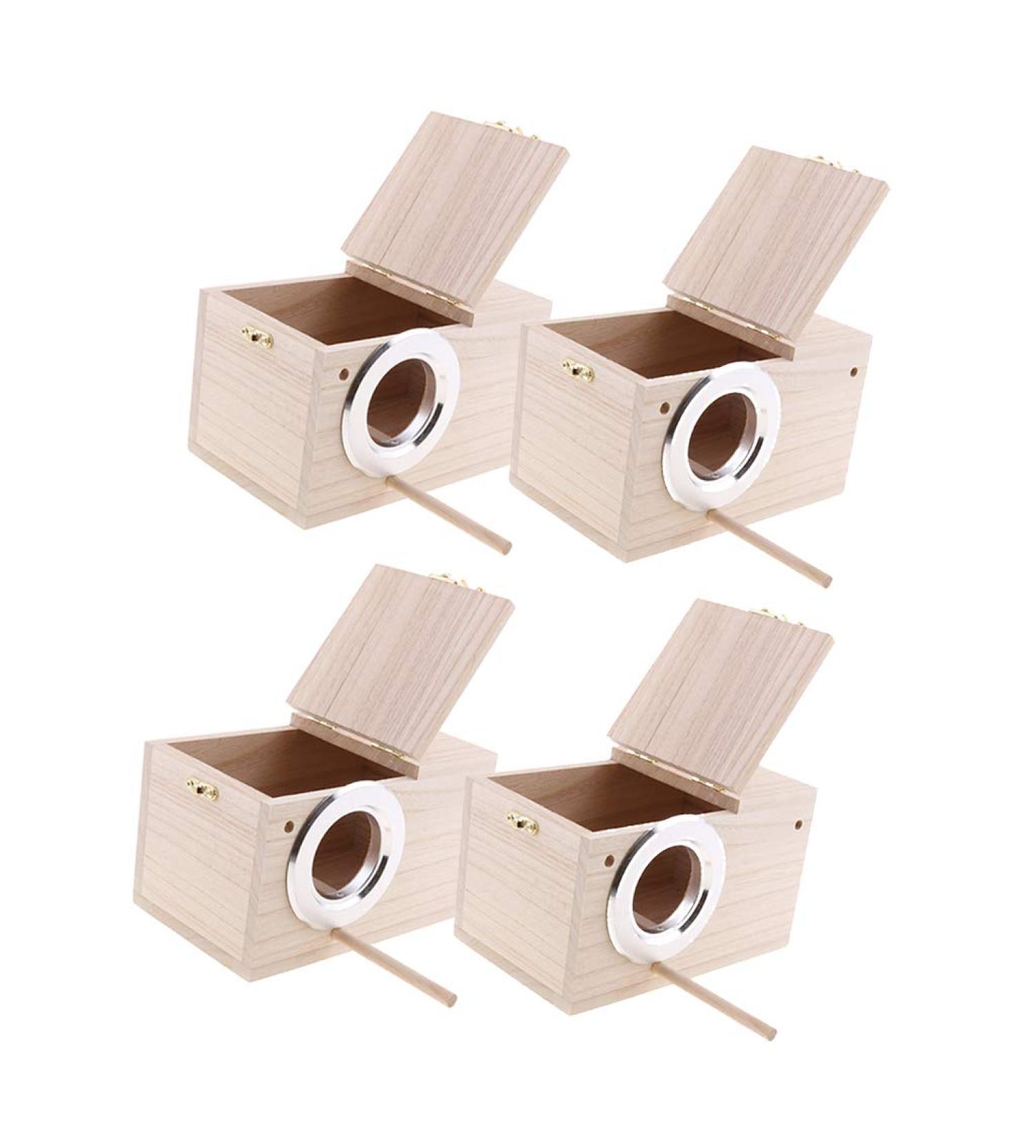 joyMerit 4Pcs Budgie Nest Box Breeding Boxes Aviary Bird Nesting With Stick - Buy Online on GoSupps.com