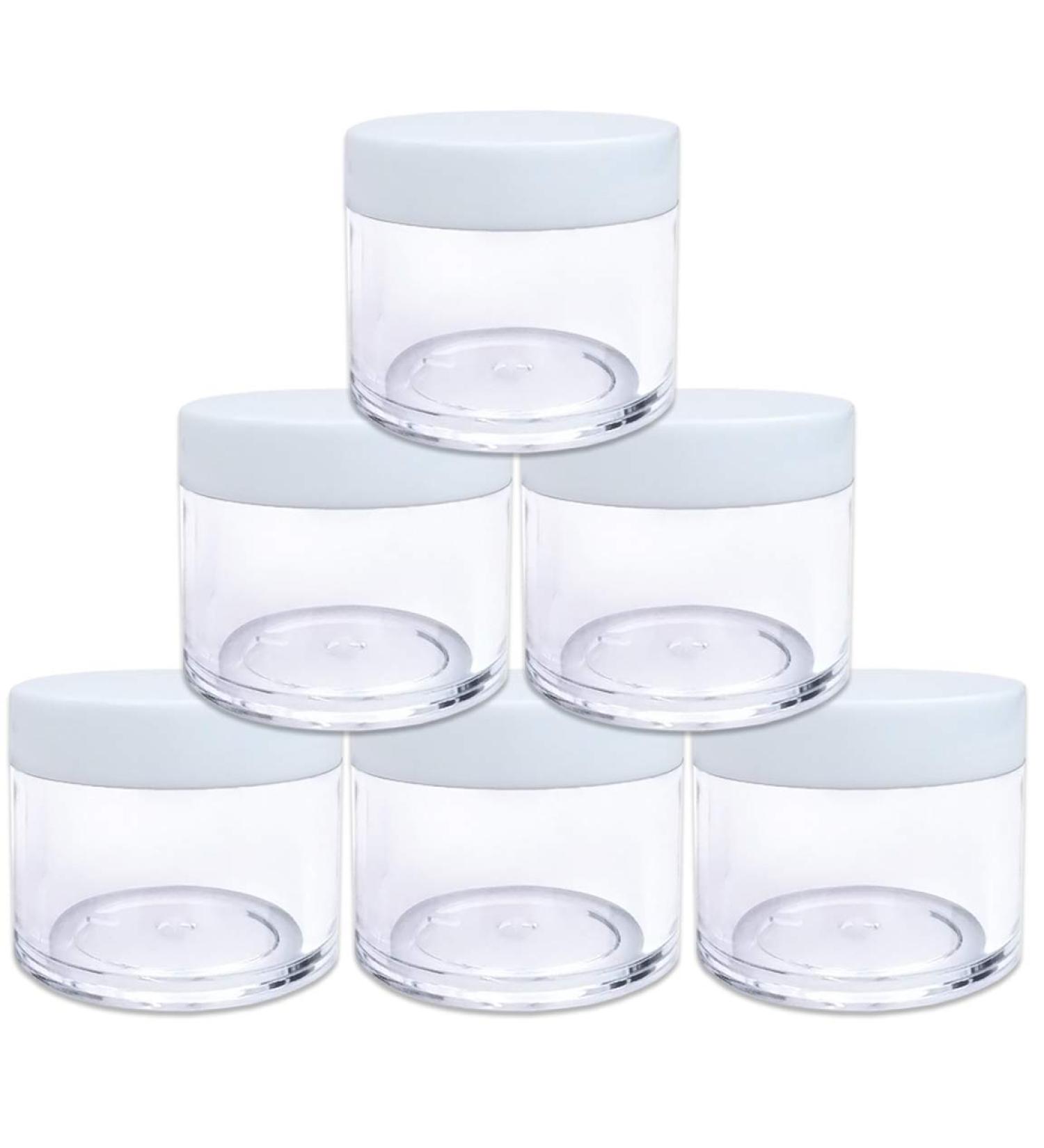 Beauticom Premium 30G/30ML Clear Jars (6 Pack) - BPA Free Round Containers with White Lids for Beads Gems Glitter & Crafts - Buy Online on GoSupps.com