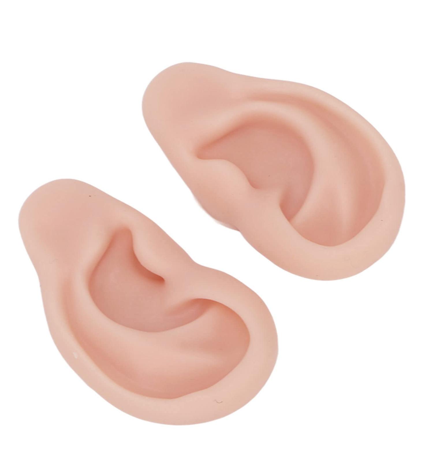 Flexible & Reusable Silicone Ear Model - 1 Pair Medium Skin Color for Ear Piercing Practice - Buy Online on GoSupps.com