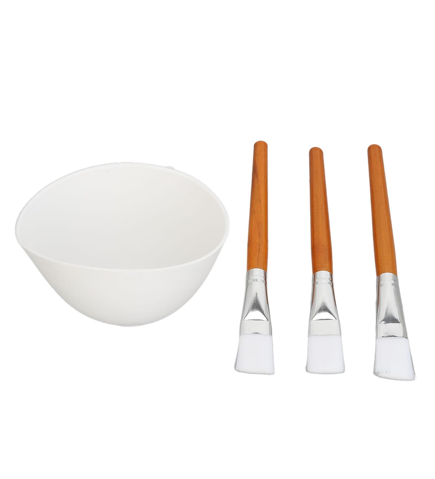 Facemask Mixing Tool Set Wooden Brush Set Reusable Silicone Face Mask Bowl Multifunctional Adjustable Thickness Ideal for Oils and Moisturizers - Buy Online on GoSupps.com