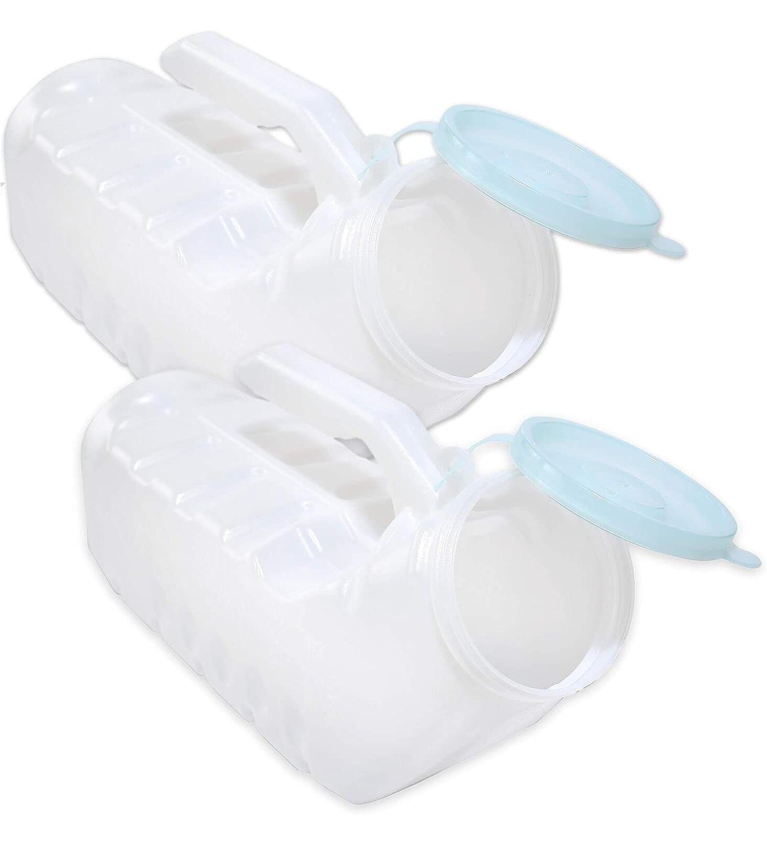 Men's Glow in The Dark Urinals - 2 Pack 32oz Portable Urine Bottles for Travel - Male Urinal with 1000mL Capacity - Convenient Plastic Pee Bottles for Men - Buy Online on GoSupps.com