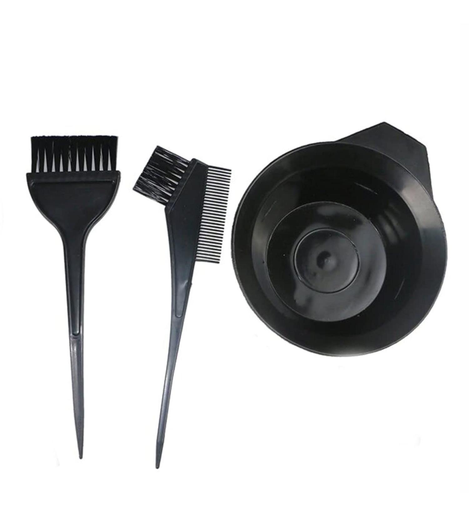 Hair Colouring Kit 3 Pieces Black Bleach Mixing Bowl Double Sided Coloring Comb Dye Brush Applicator Bleaching Tools And Accessories Home Professional Hairdressing Styling Diy Salon Dyeing Set - Buy Online on GoSupps.com